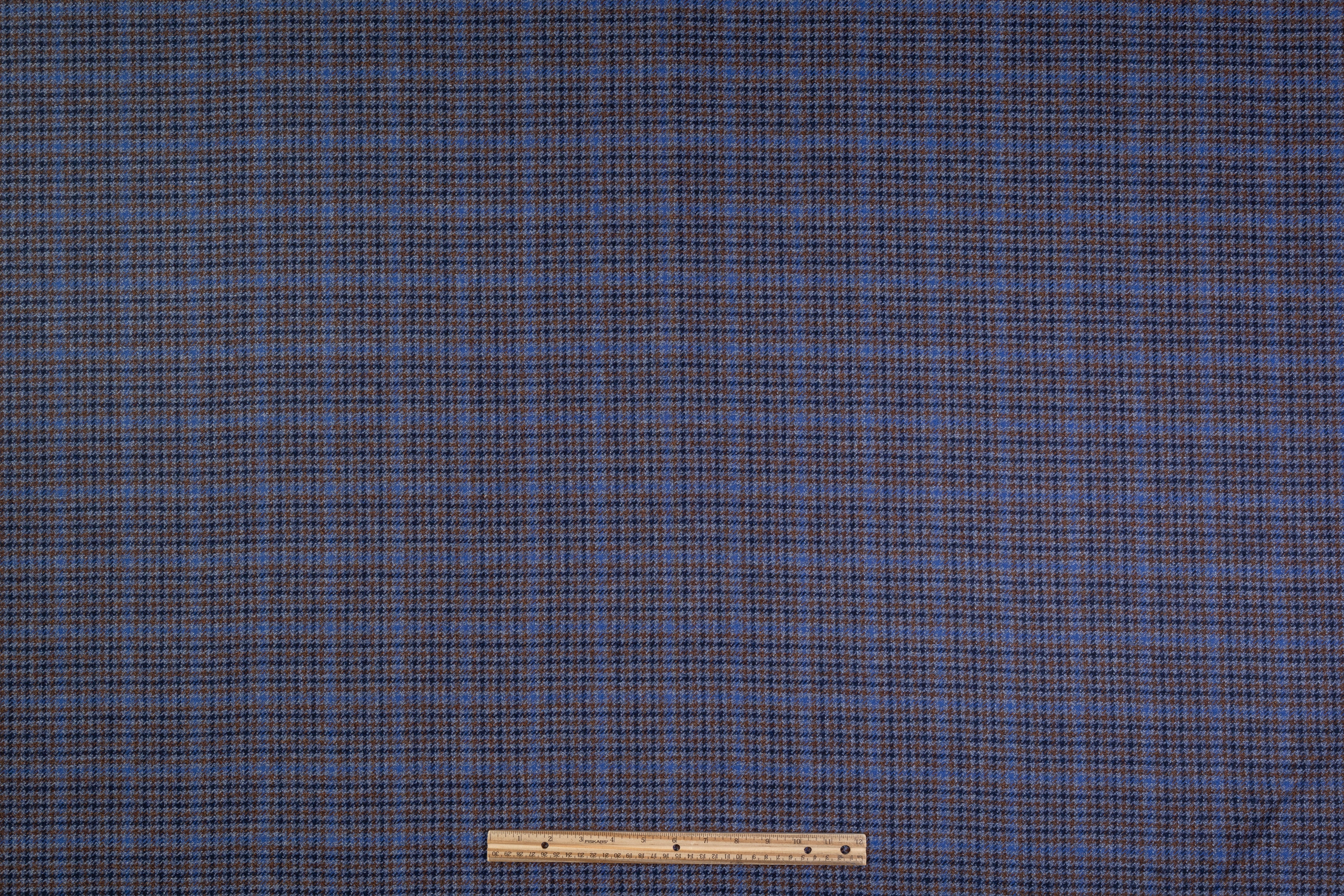 Checked Italian Wool - Blue / Brown
