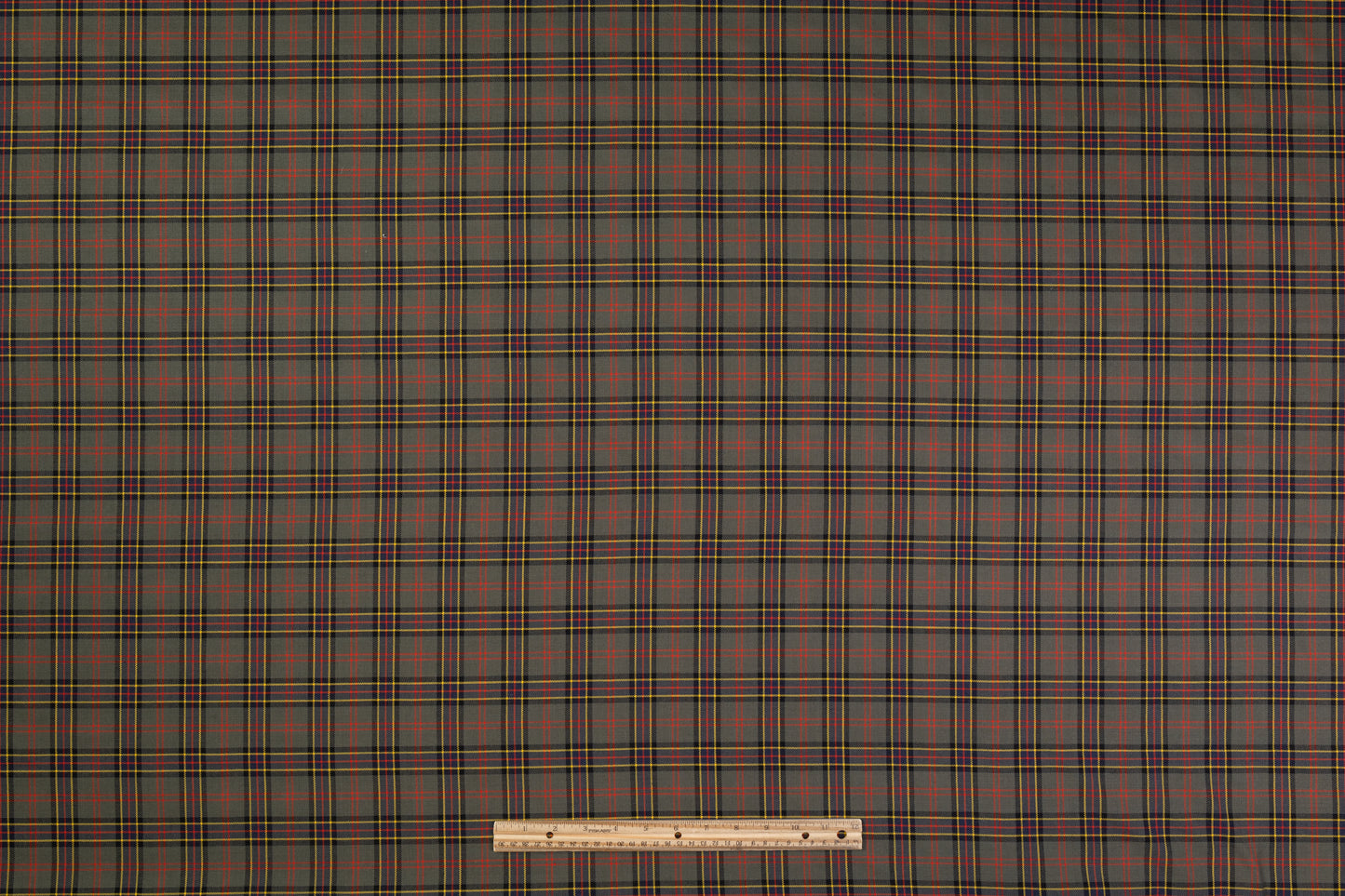 Checked Italian Wool Suiting - Green / Navy / Yellow / Red