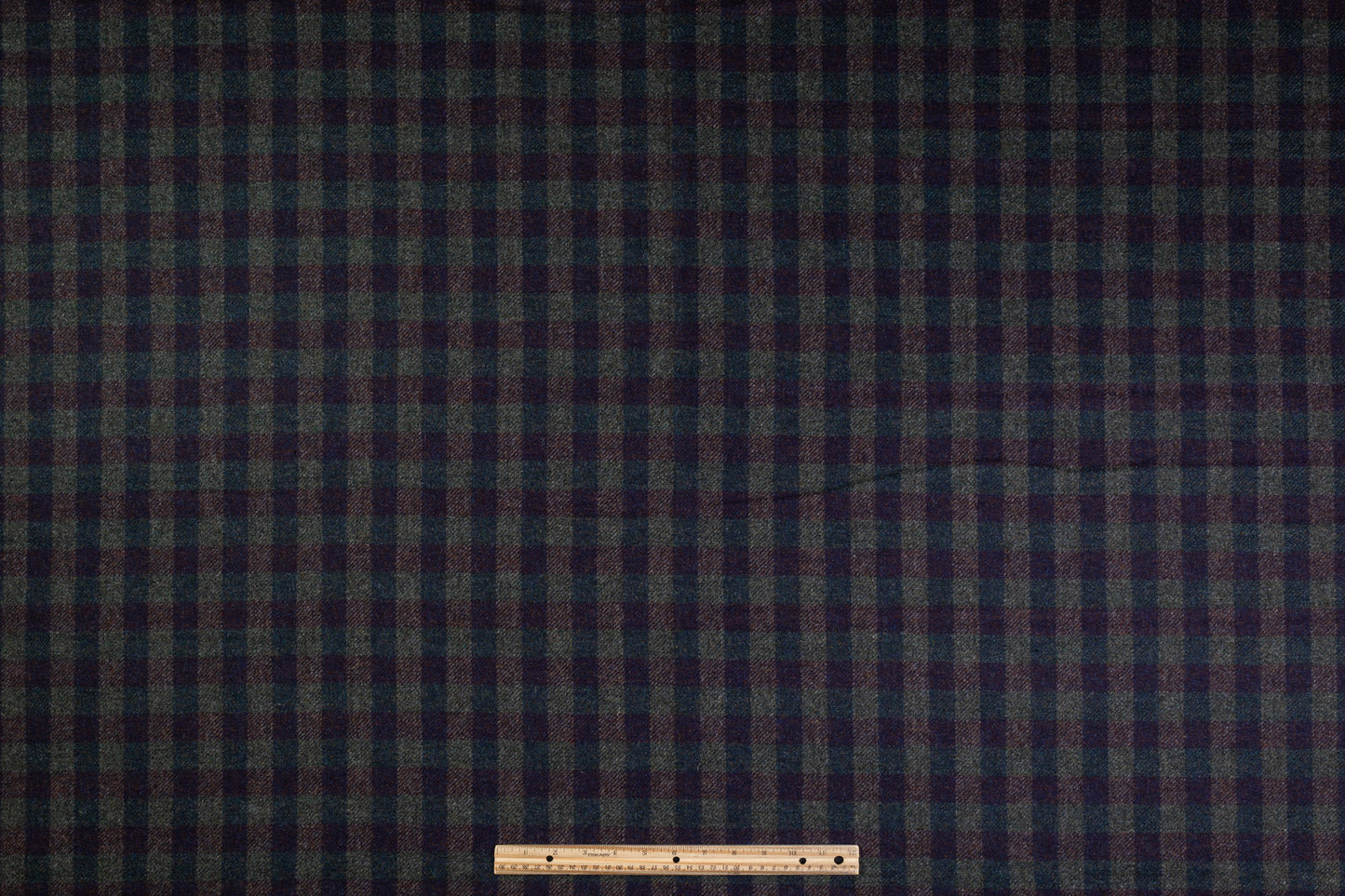 Checked Italian Wool - Navy / Green / Burgundy