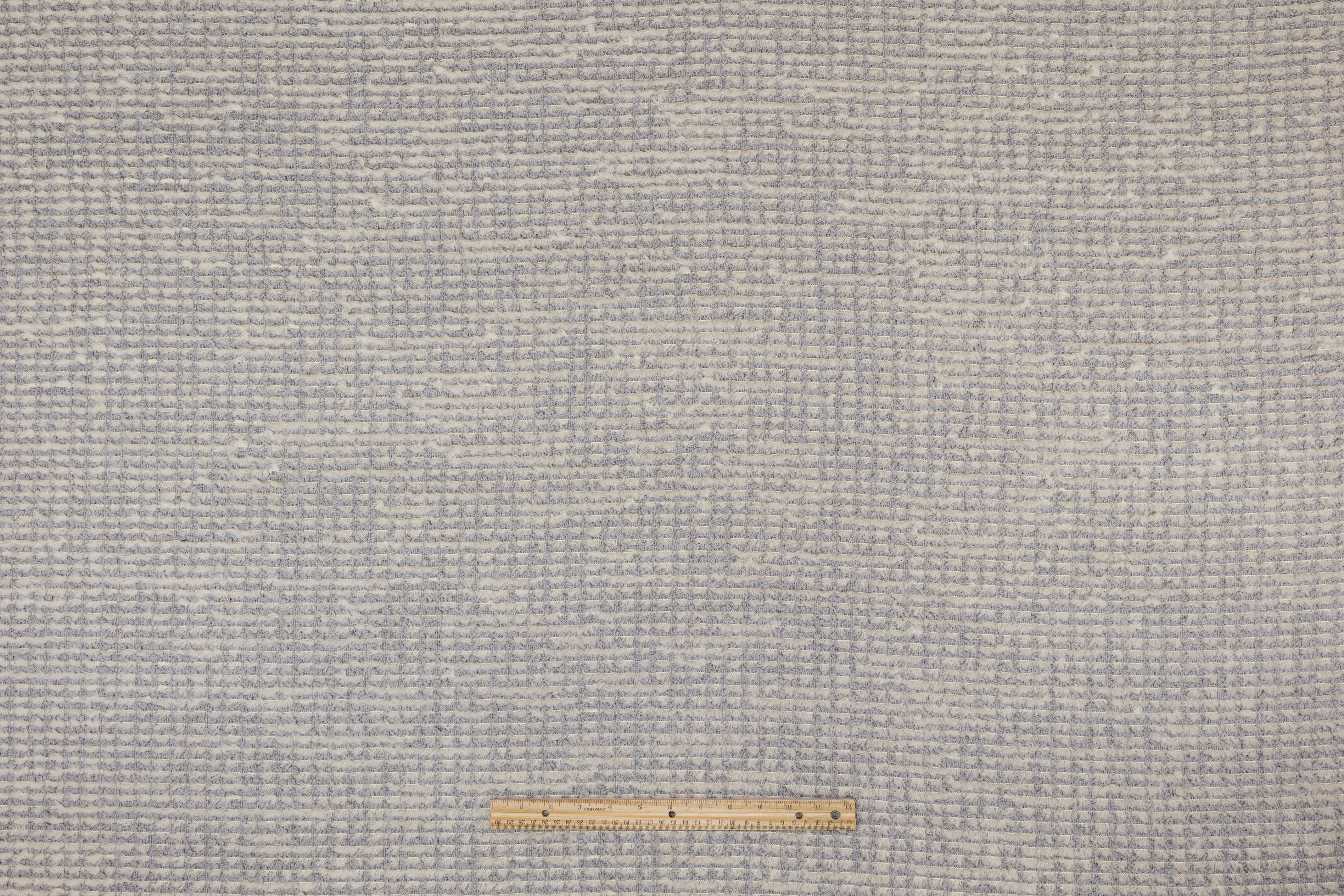 Fringed Italian Wool Boucle - Gray / Off White