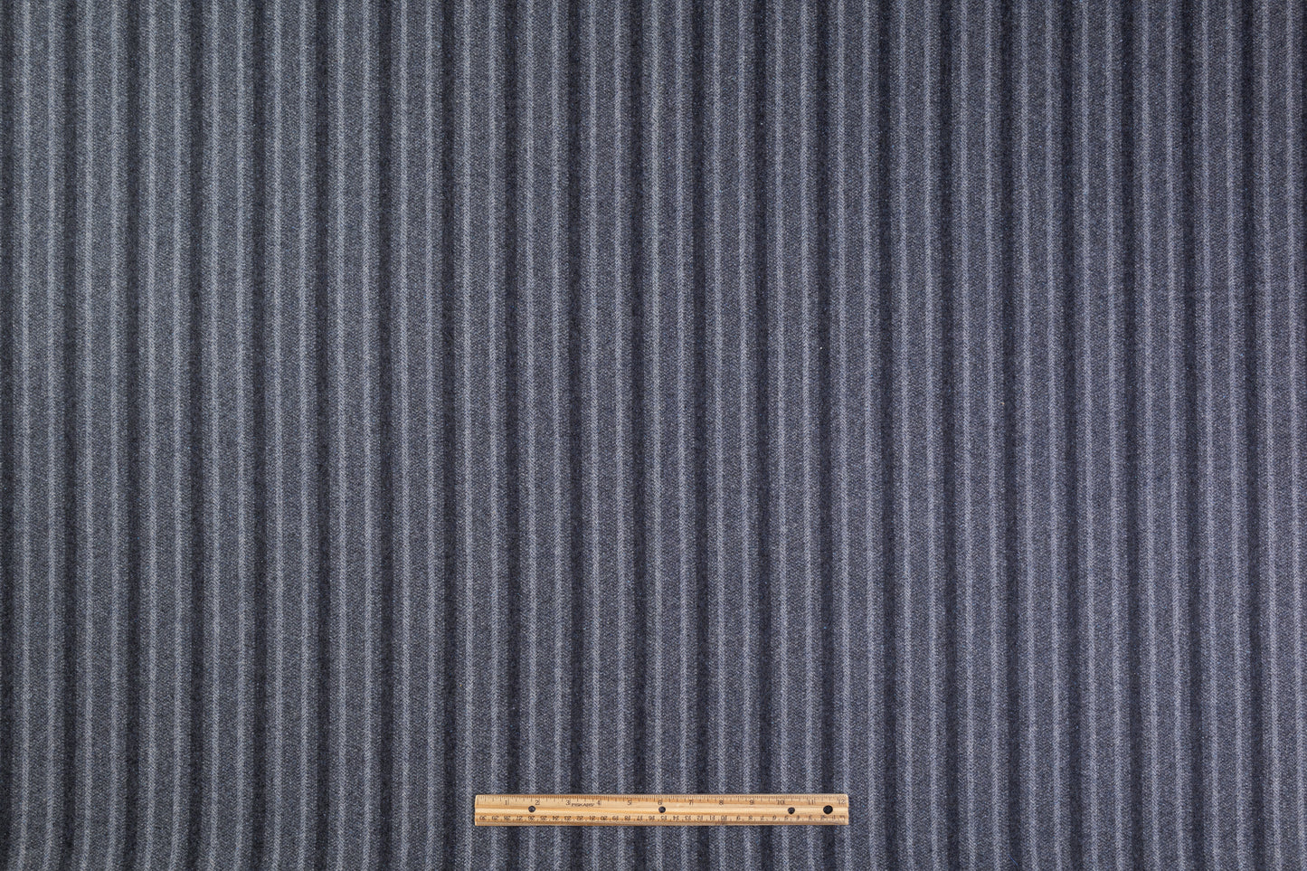 Striped Italian Wool Coating - Blue Gray