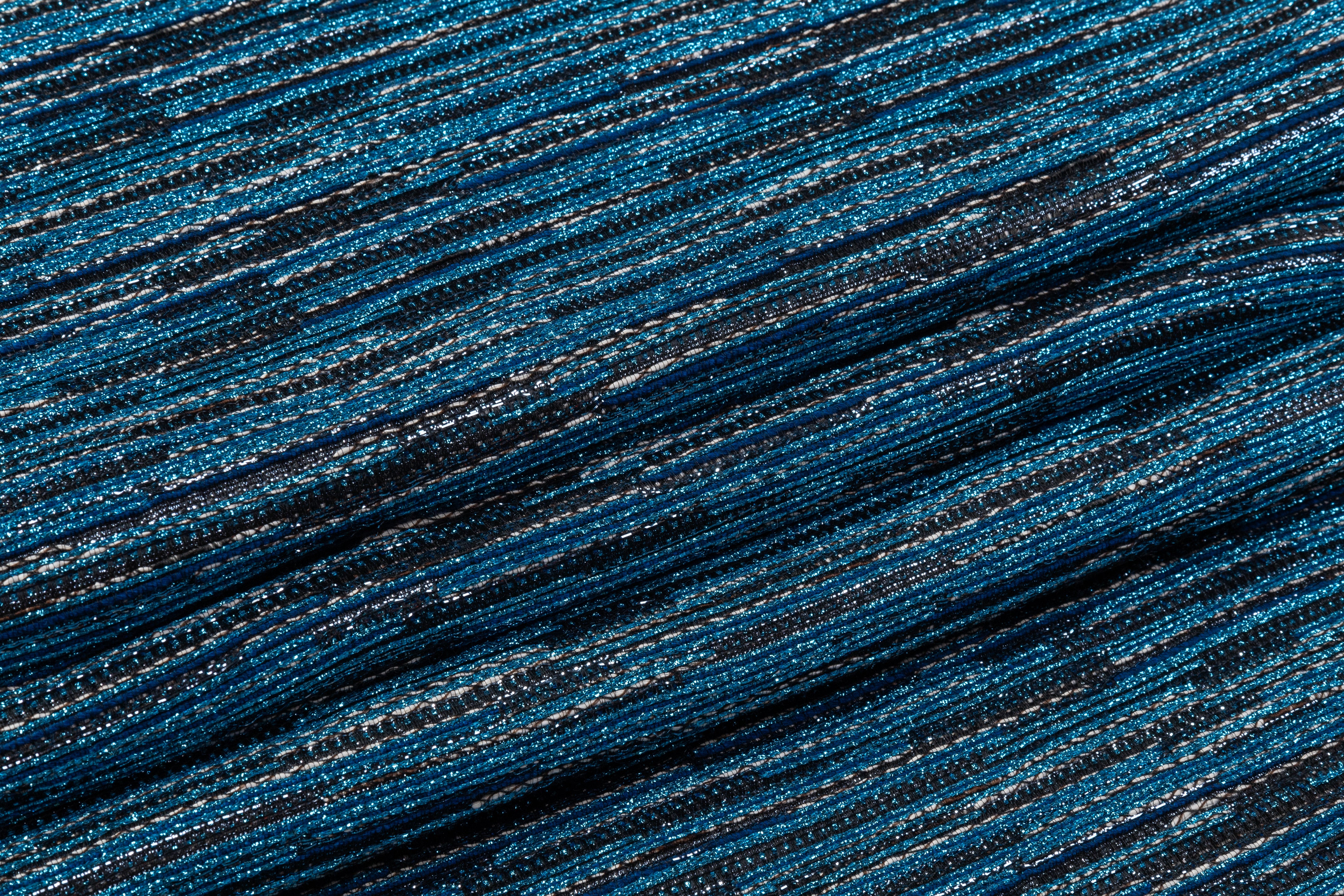 French Metallic Brocade - Blue