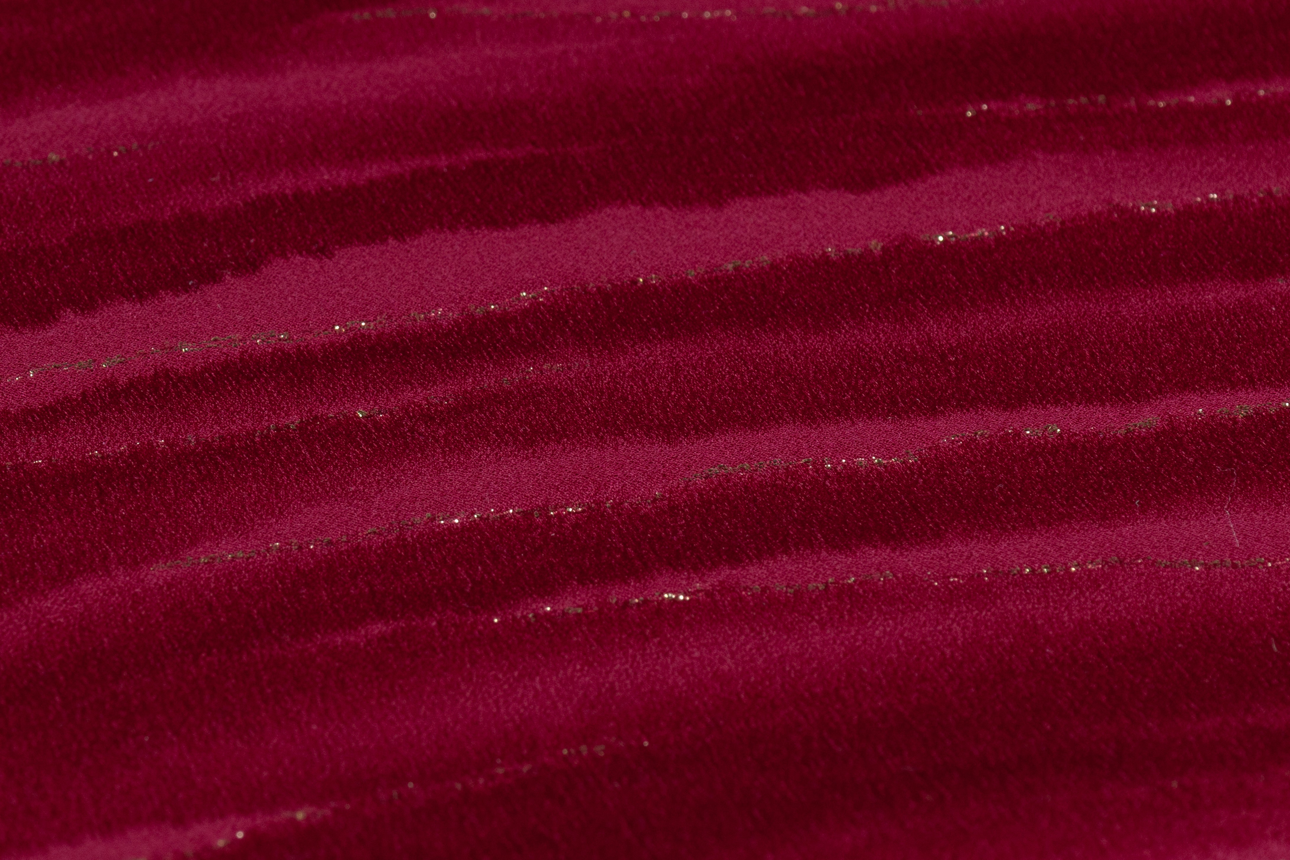 Metallic Italian Silk Jacquard - Burgundy / Gold