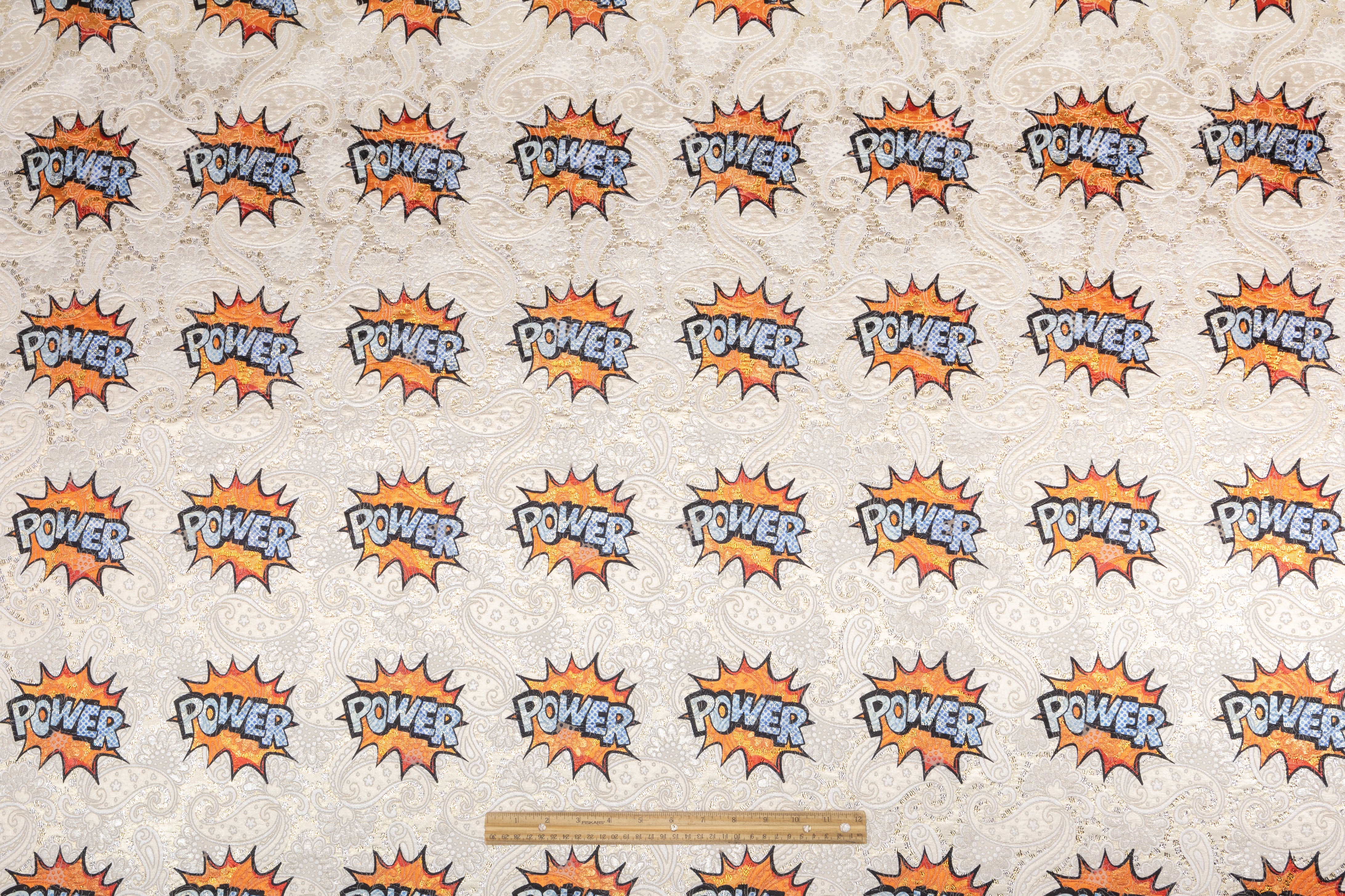 Comic Style Italian Paisley Metallic Brocade