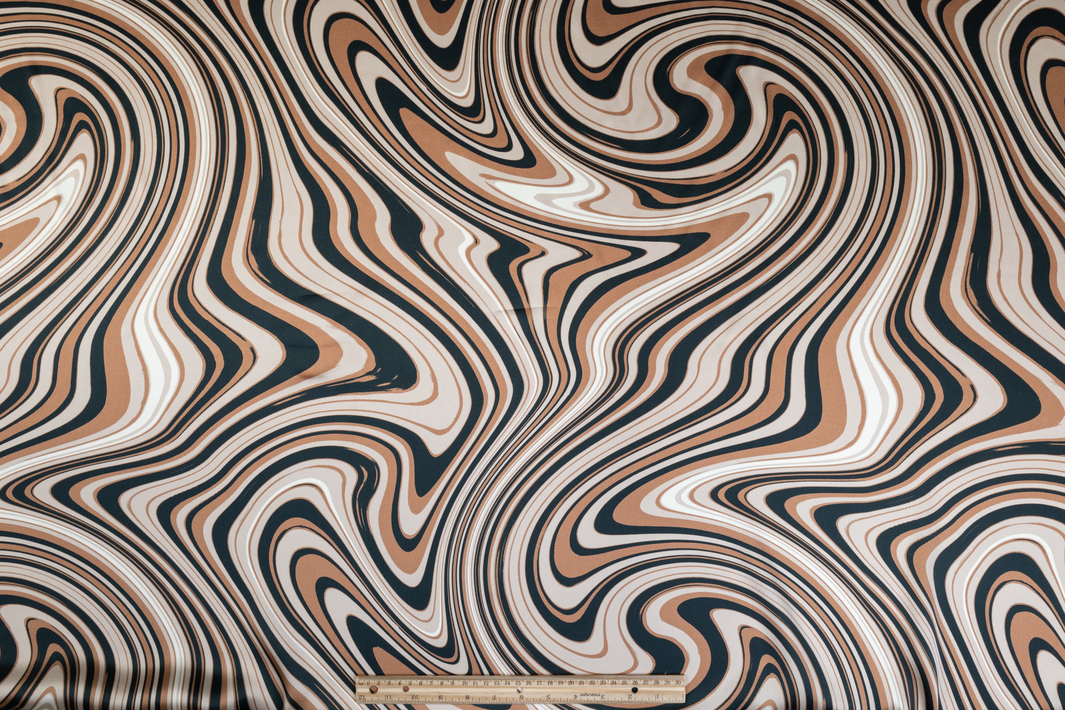 Wavy Italian Silk Charmeuse - Bronze