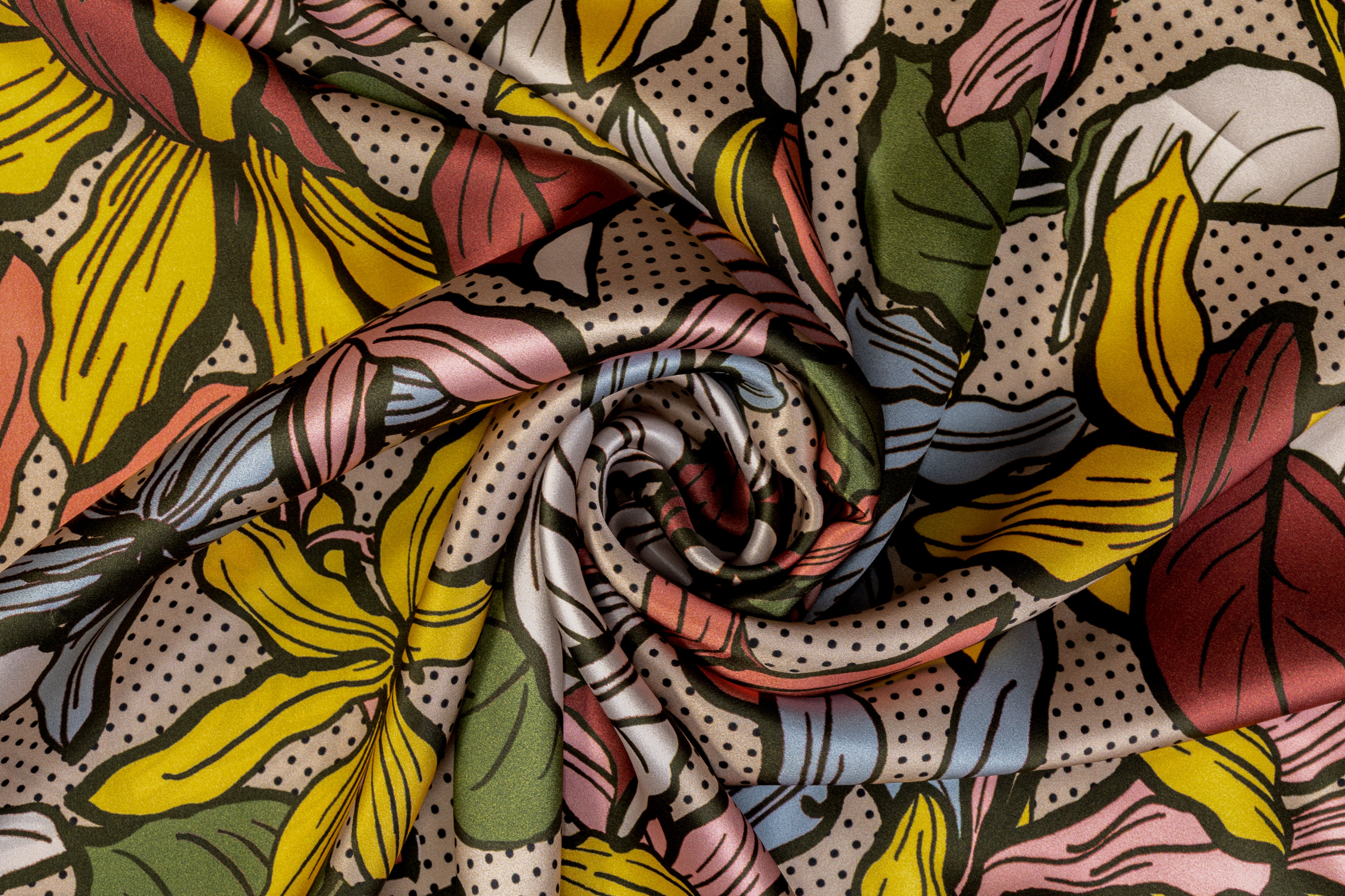 Floral Italian Silk Charmeuse - Multicolor