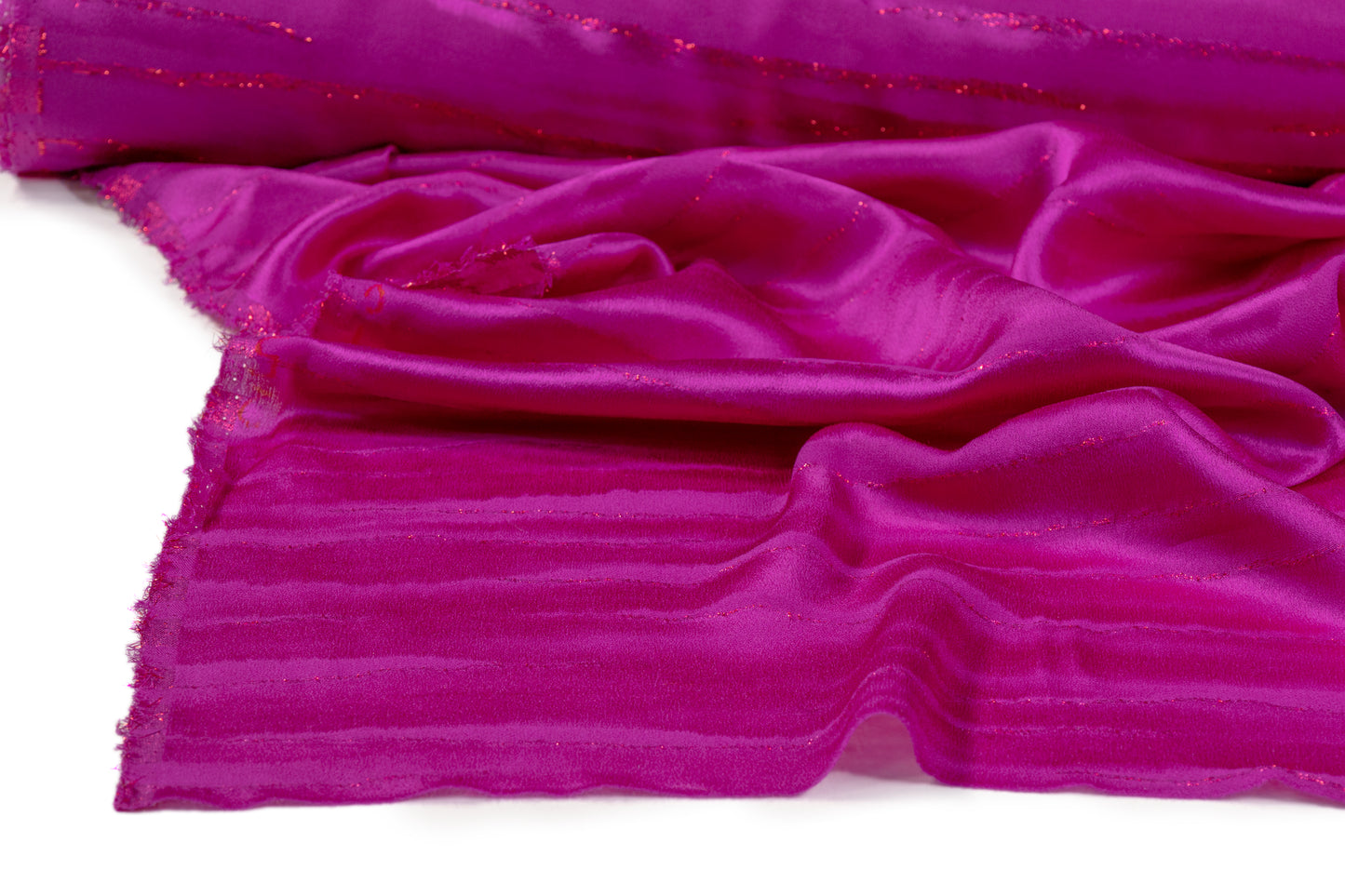 Metallic Italian Silk Jacquard - Fuchsia