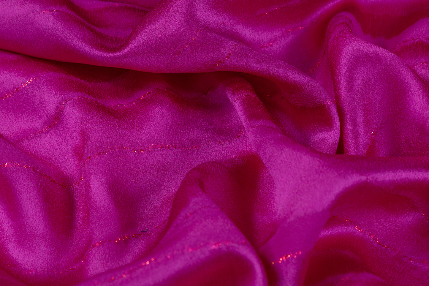 Metallic Italian Silk Jacquard - Fuchsia