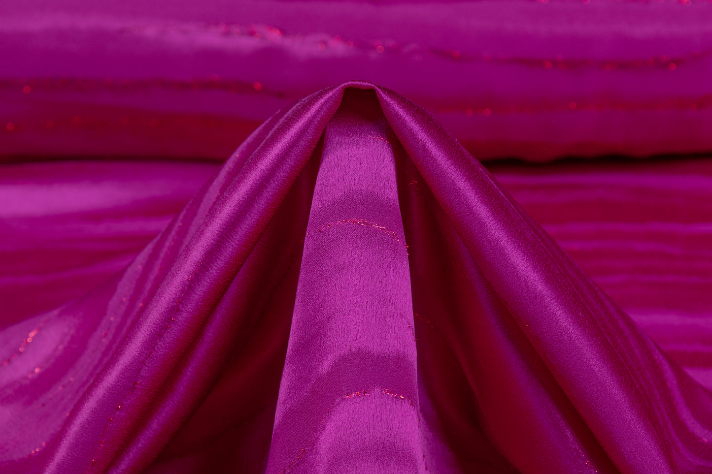 Metallic Italian Silk Jacquard - Fuchsia