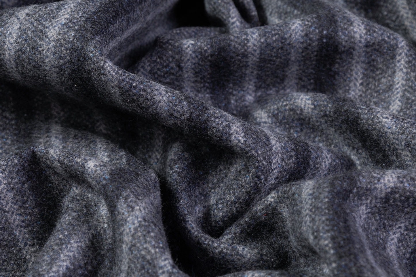Striped Italian Wool Coating - Blue Gray