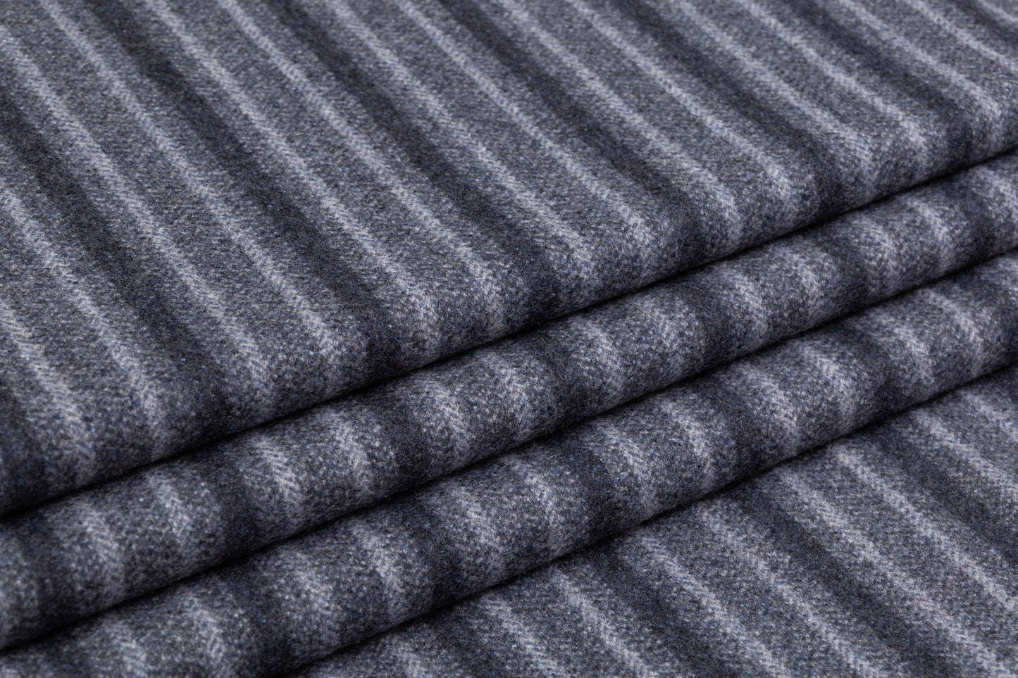 Striped Italian Wool Coating - Blue Gray