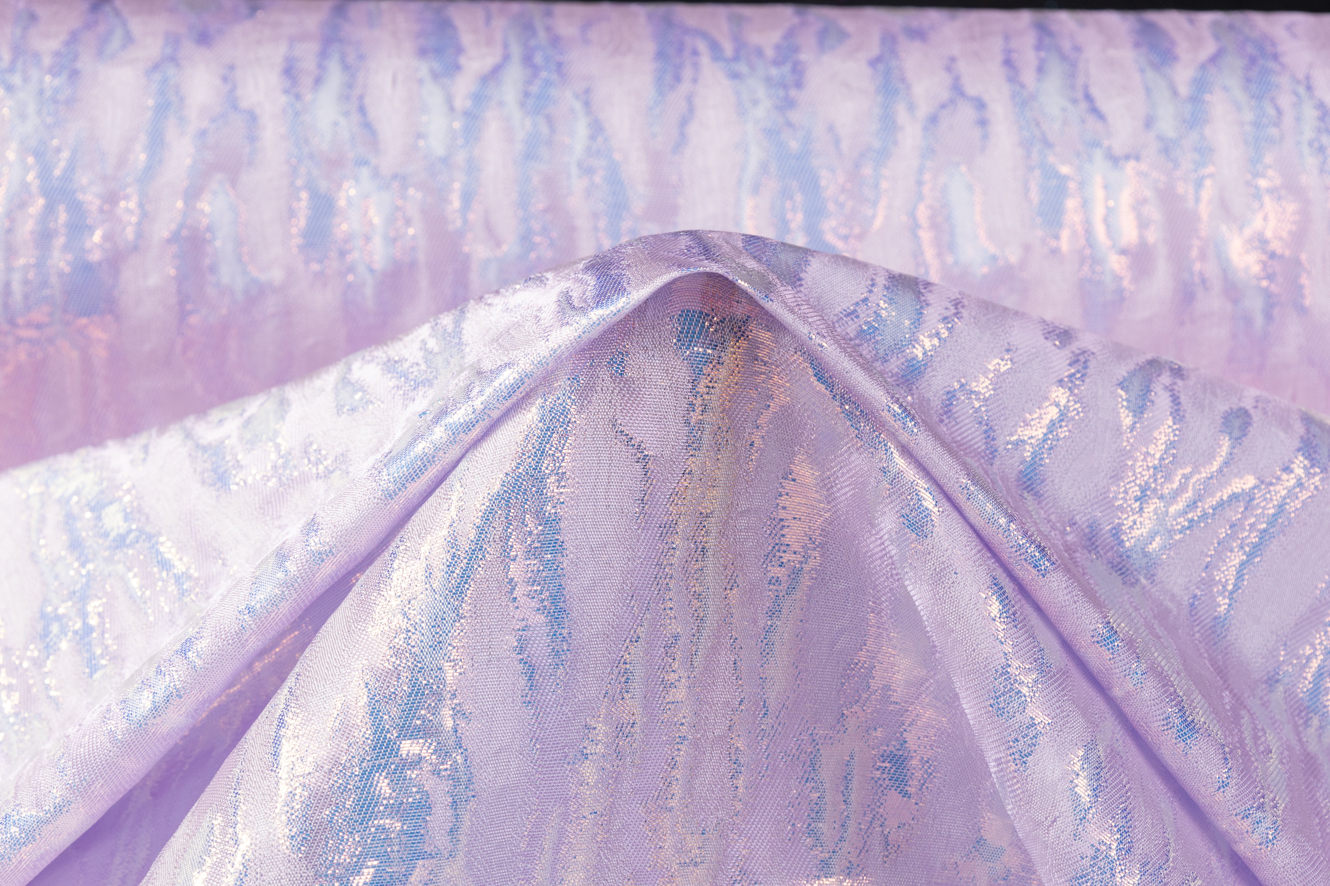 Abstract Metallic French Brocade - Lilac