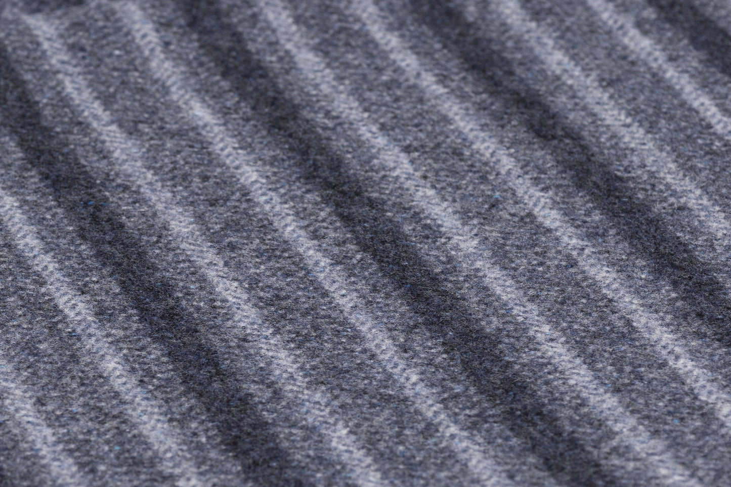 Striped Italian Wool Coating - Blue Gray