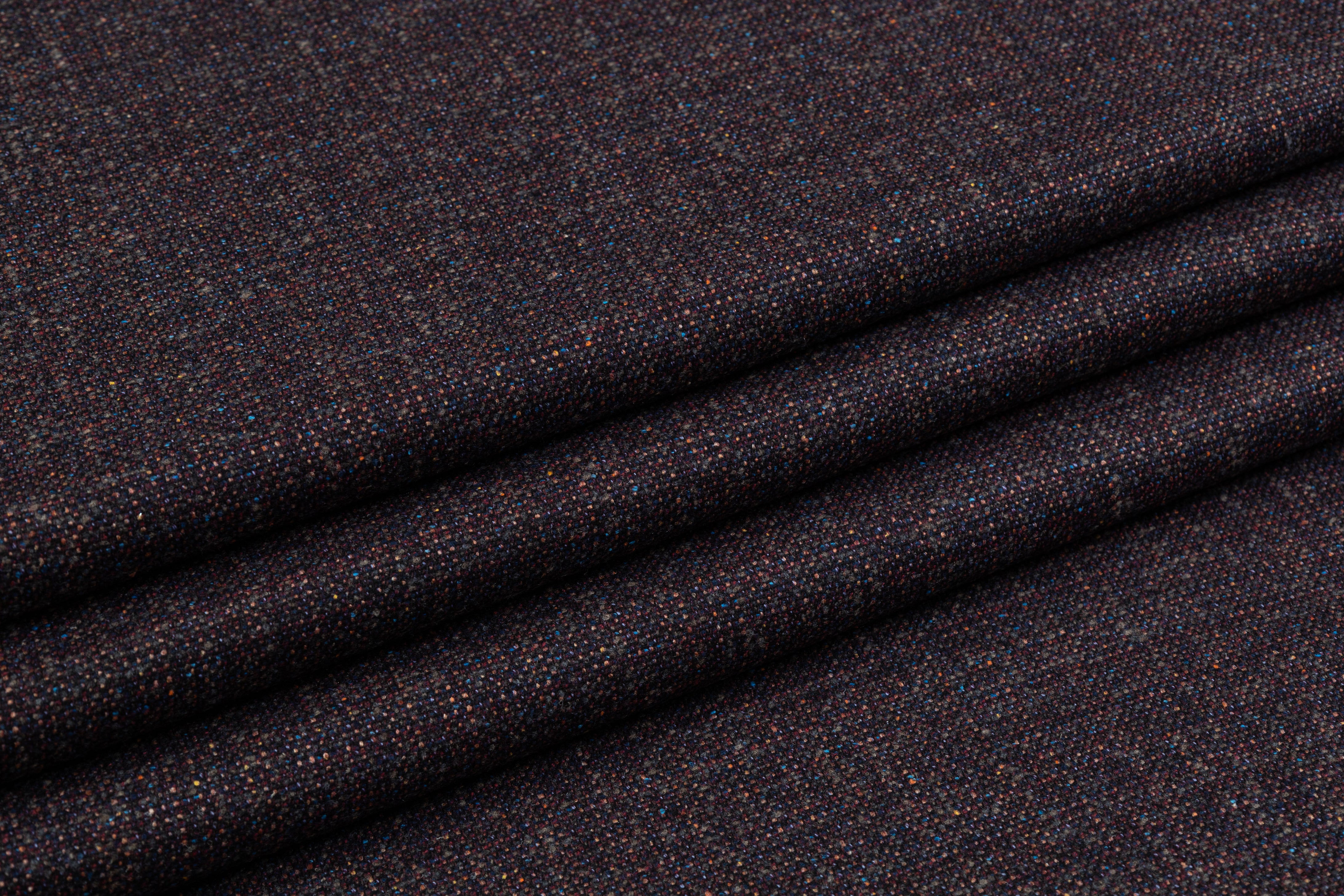 Italian Wool Speckle Tweed - Burgundy