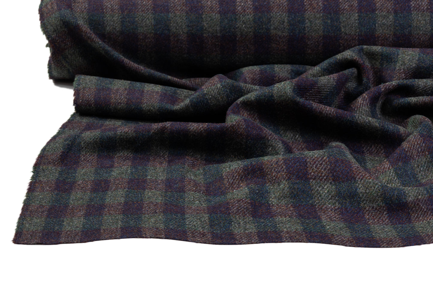 Checked Italian Wool - Navy / Green / Burgundy