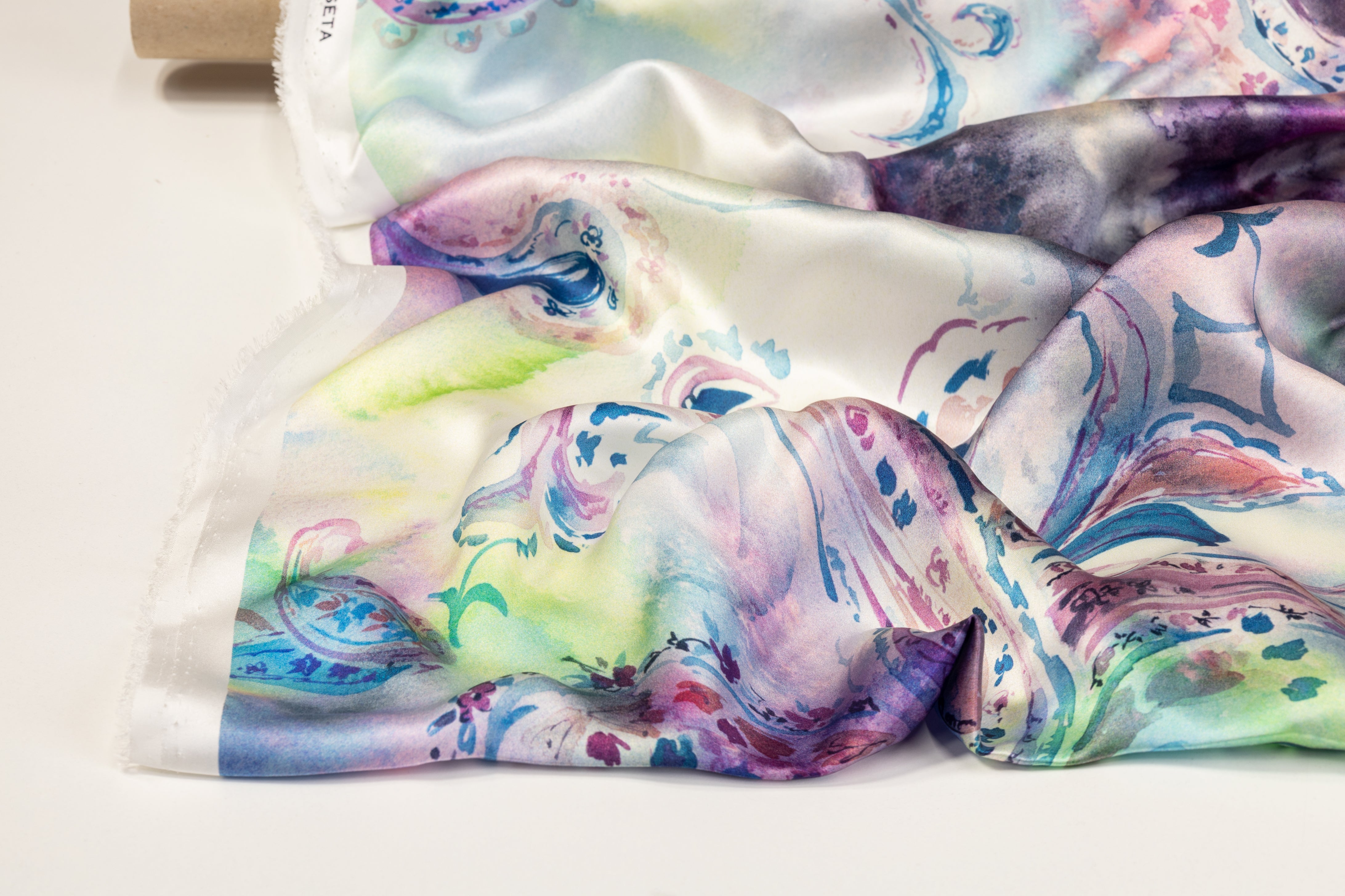 Tie-Dye Paisley Italian Silk Charmeuse - Multicolor