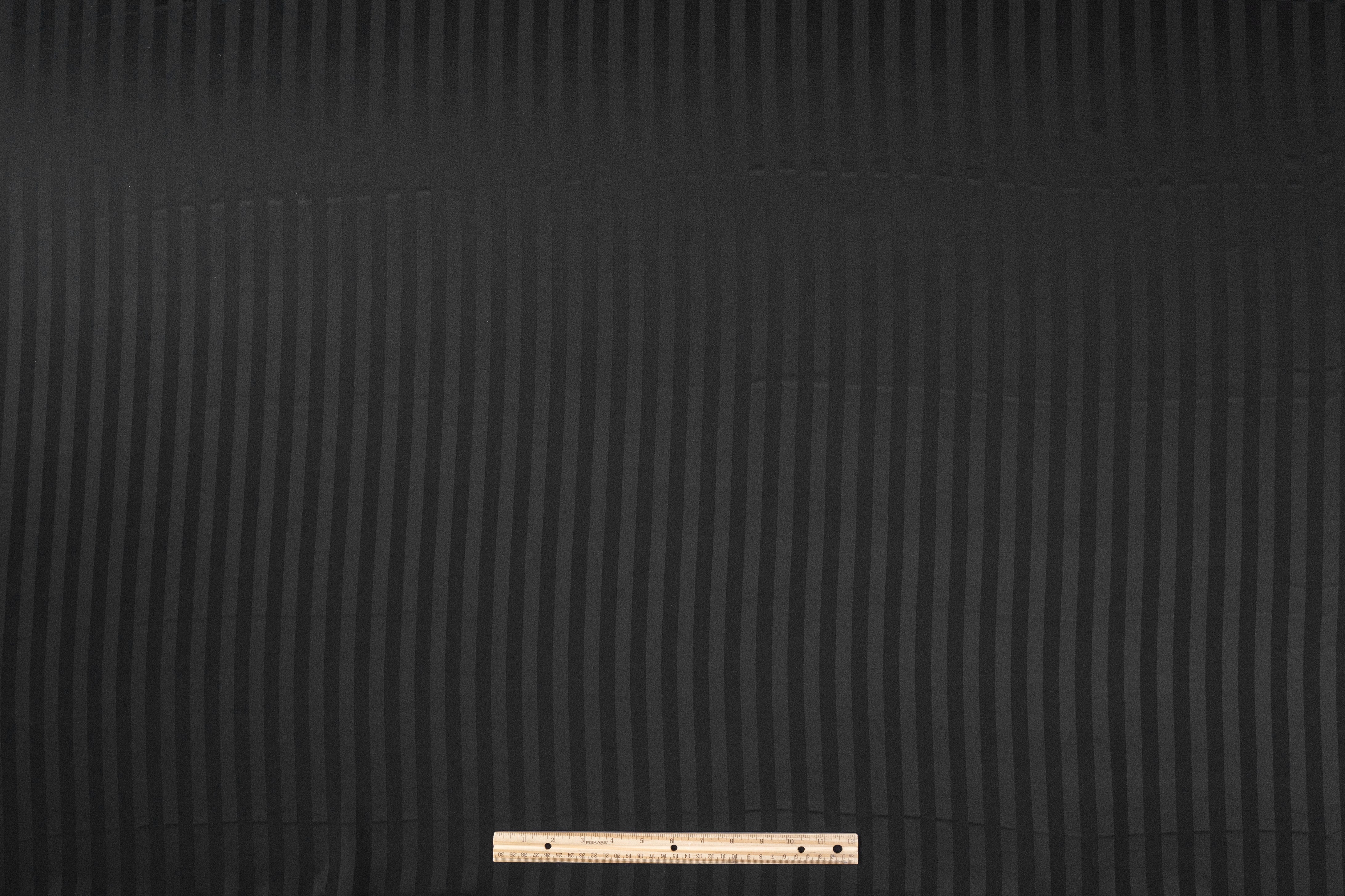 Striped Viscose Acetate Italian Jacquard - Black / Dark Navy