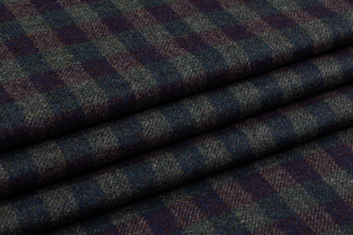 Checked Italian Wool - Navy / Green / Burgundy