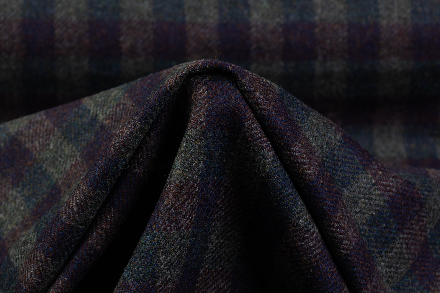 Checked Italian Wool - Navy / Green / Burgundy