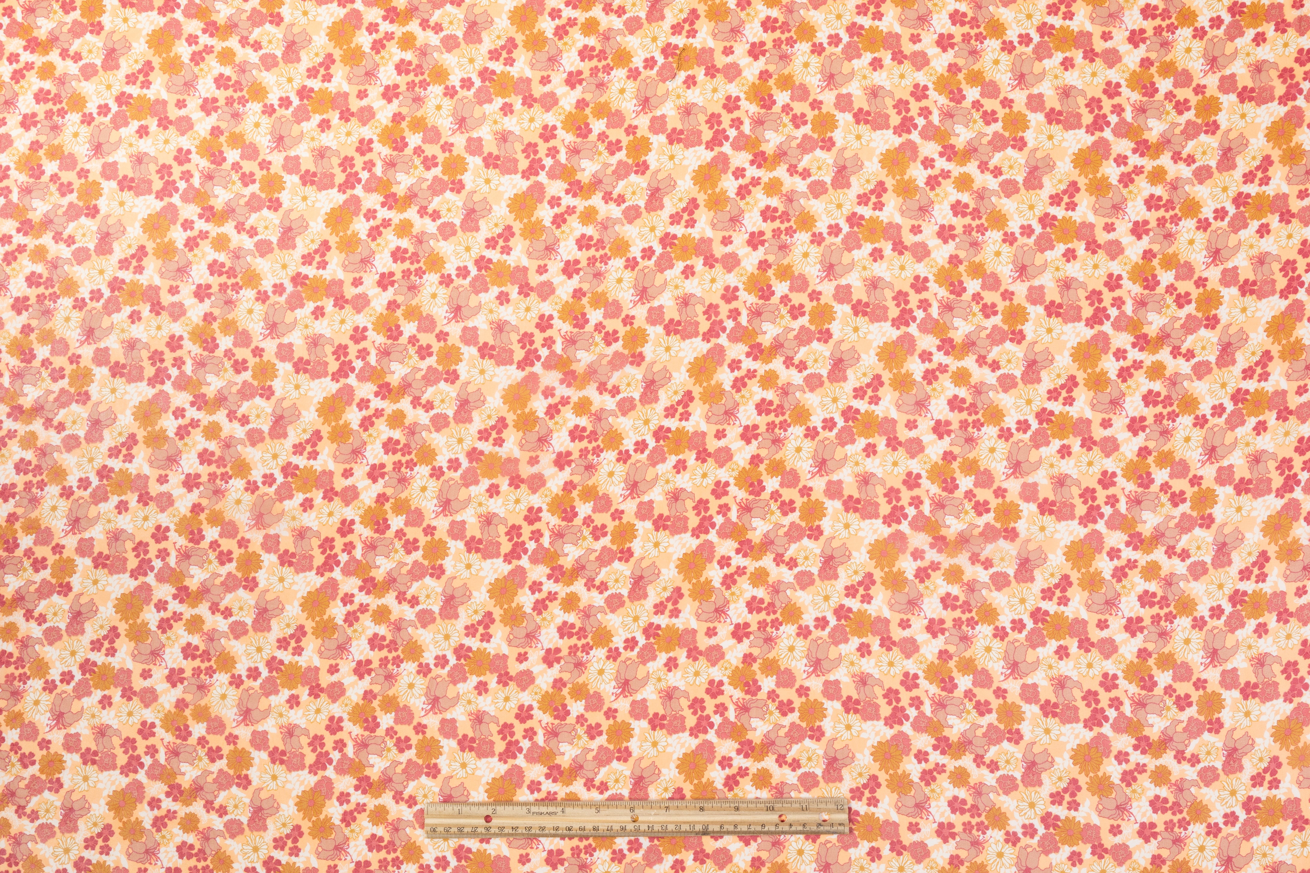 Floral Silk Chiffon - Pink / Peach
