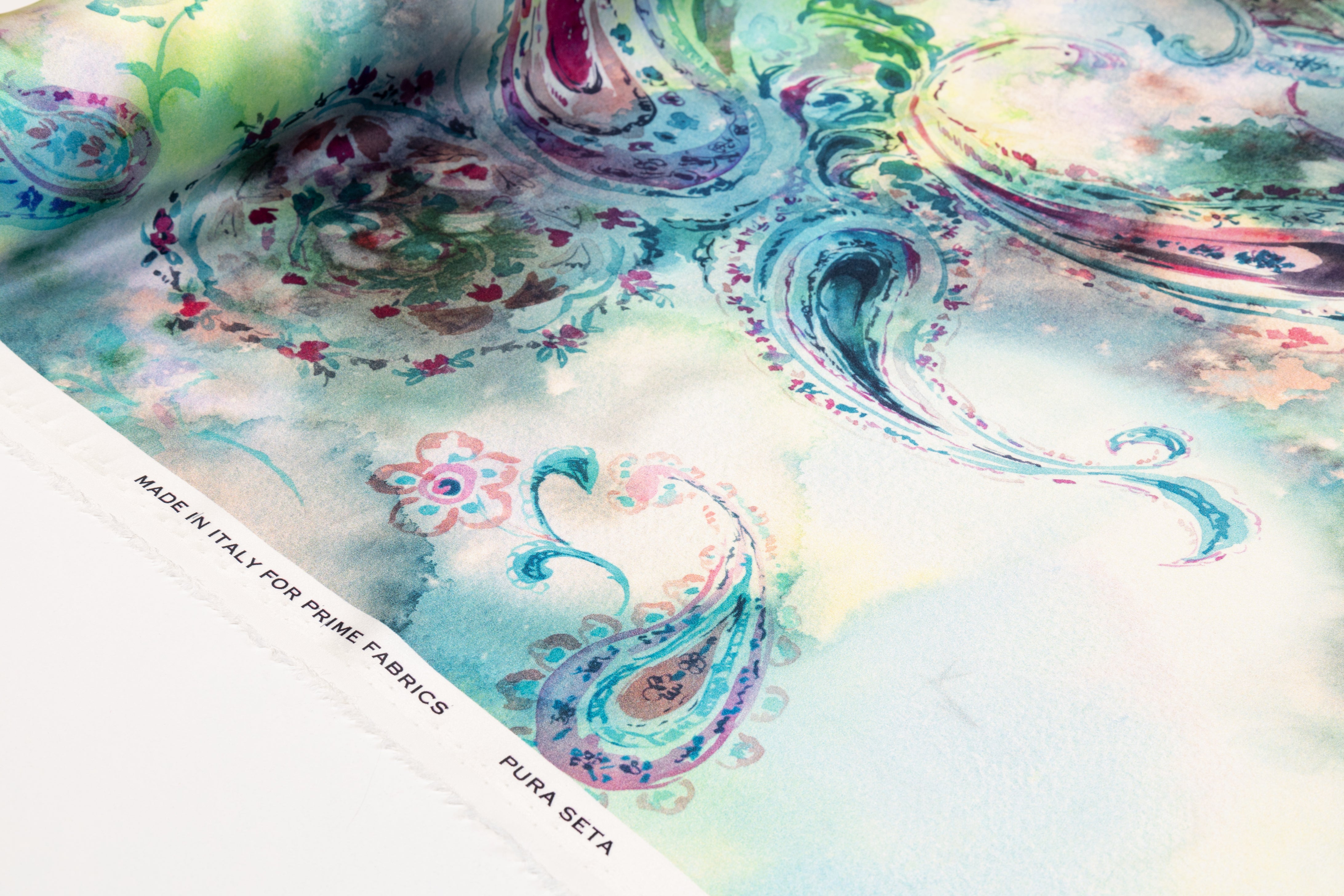 Tie-Dye Paisley Italian Silk Charmeuse - Multicolor