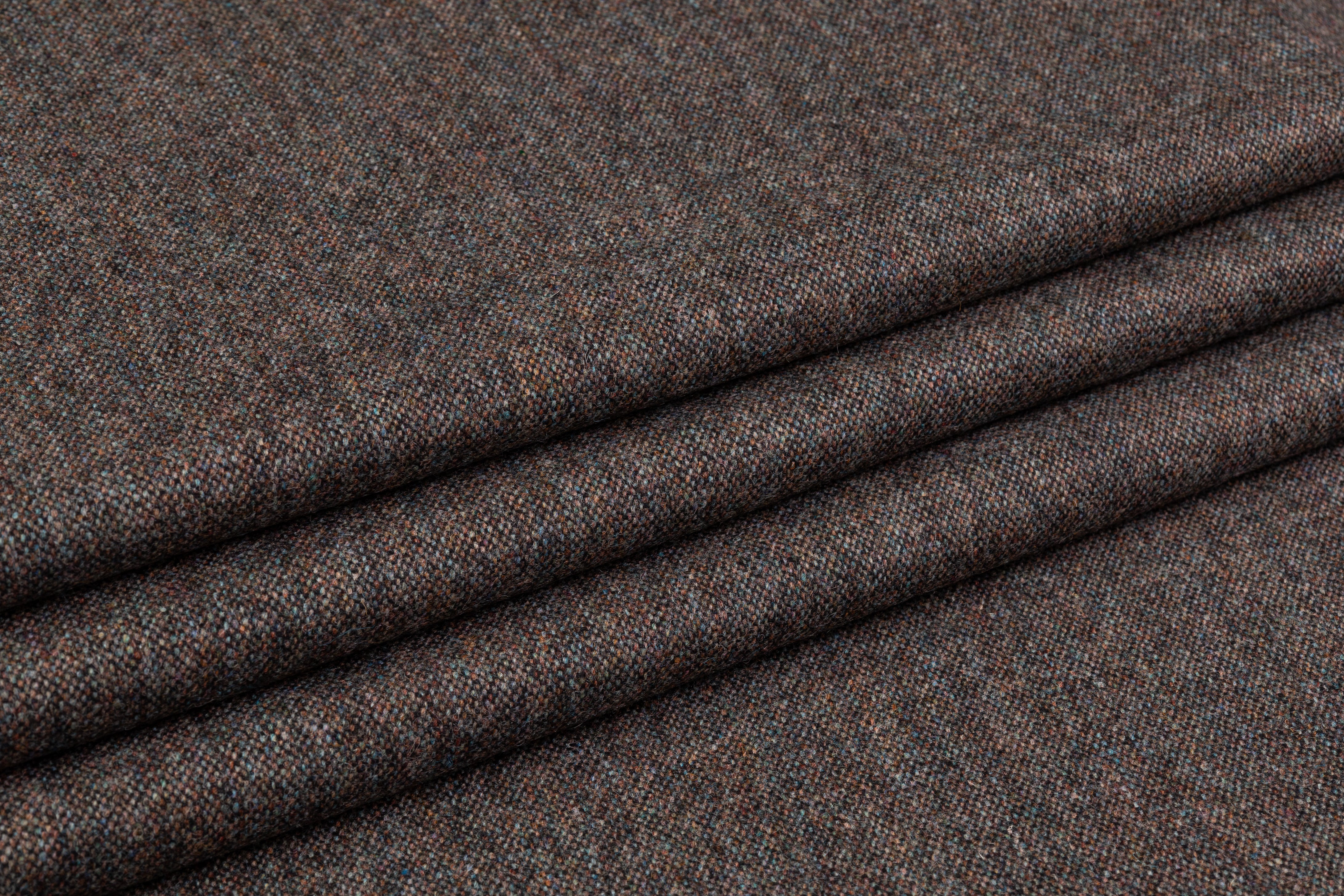 Italian Wool Tweed - Brown / Blue