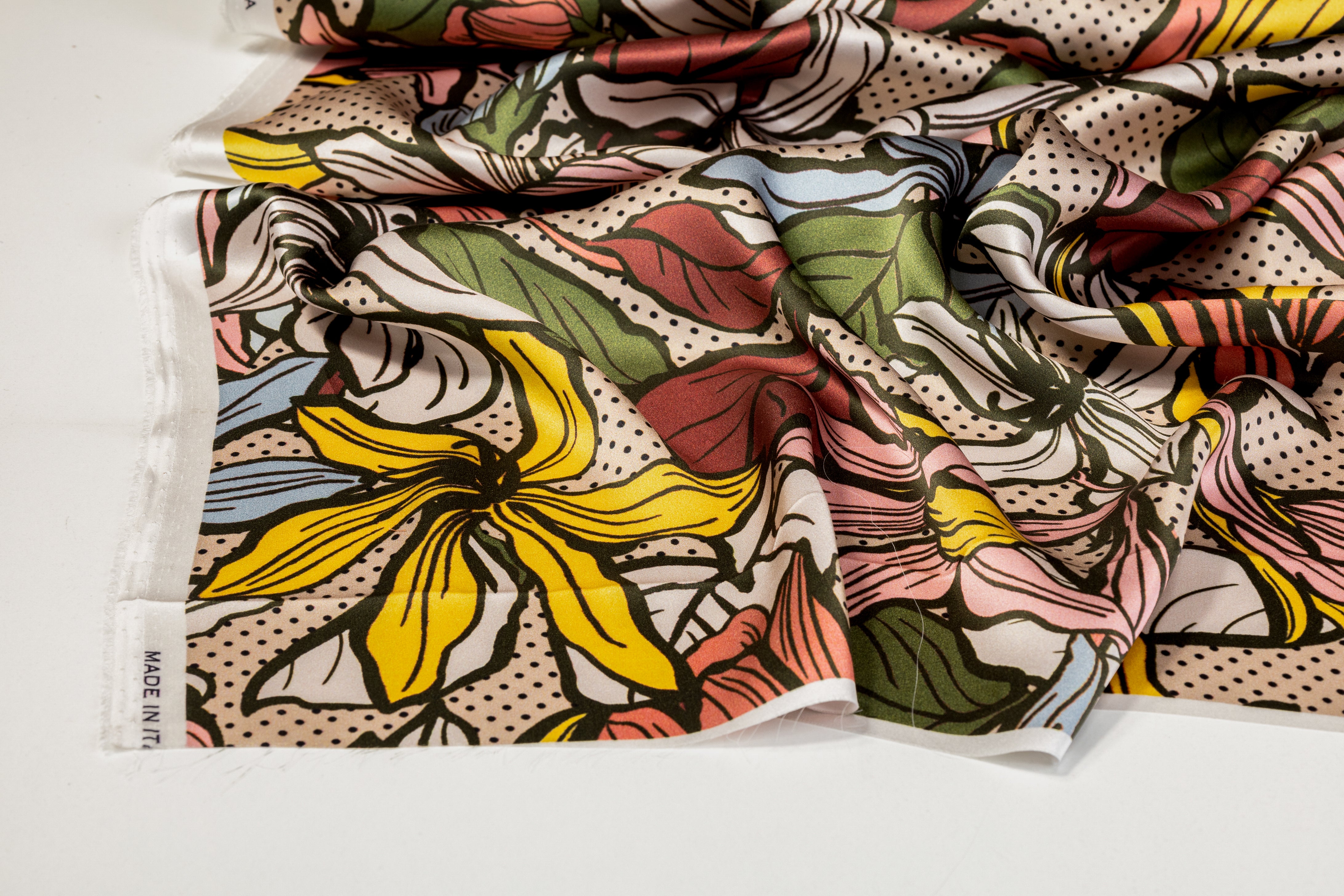 Floral Italian Silk Charmeuse - Multicolor