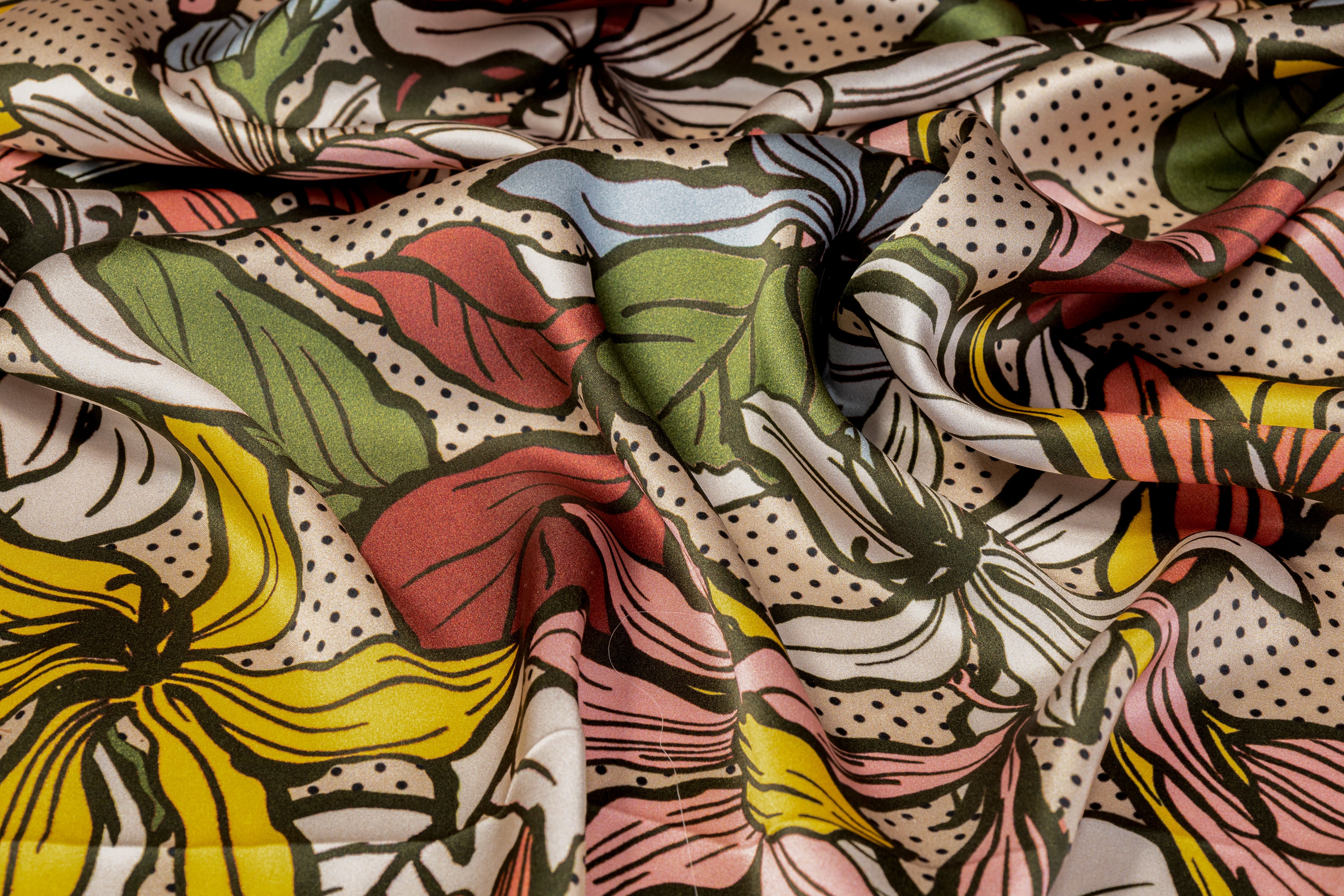 Floral Italian Silk Charmeuse - Multicolor