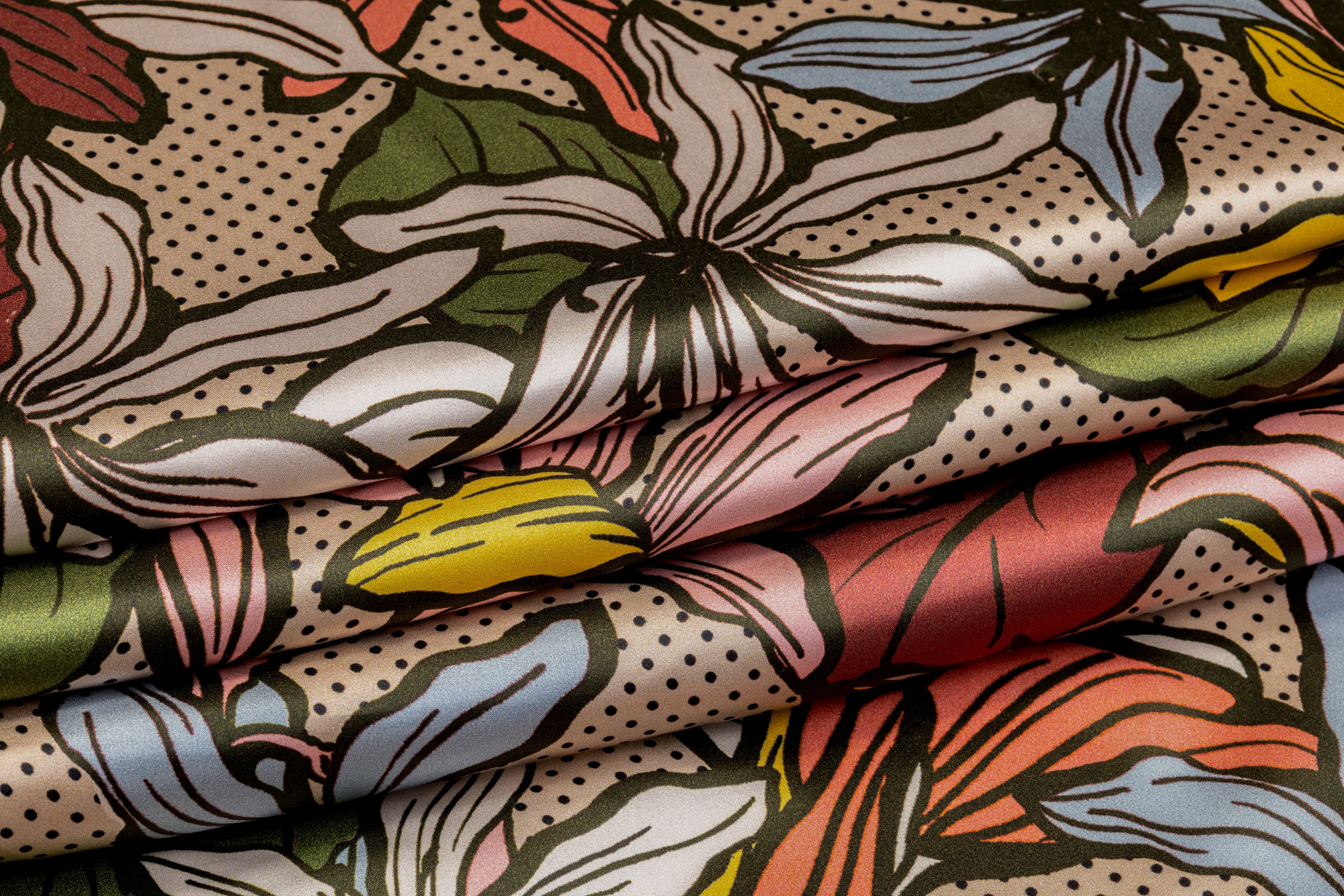 Floral Italian Silk Charmeuse - Multicolor