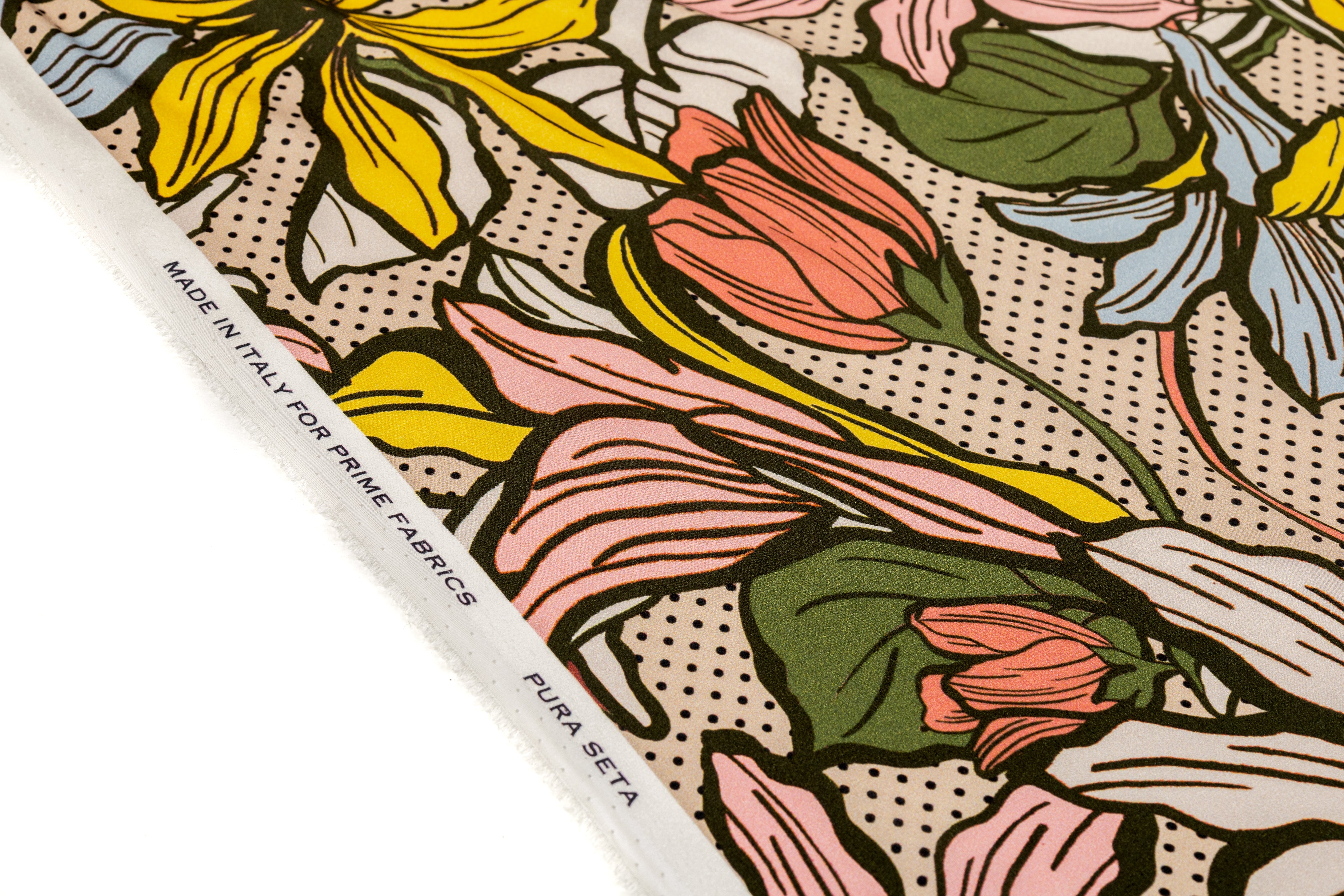 Floral Italian Silk Charmeuse - Multicolor