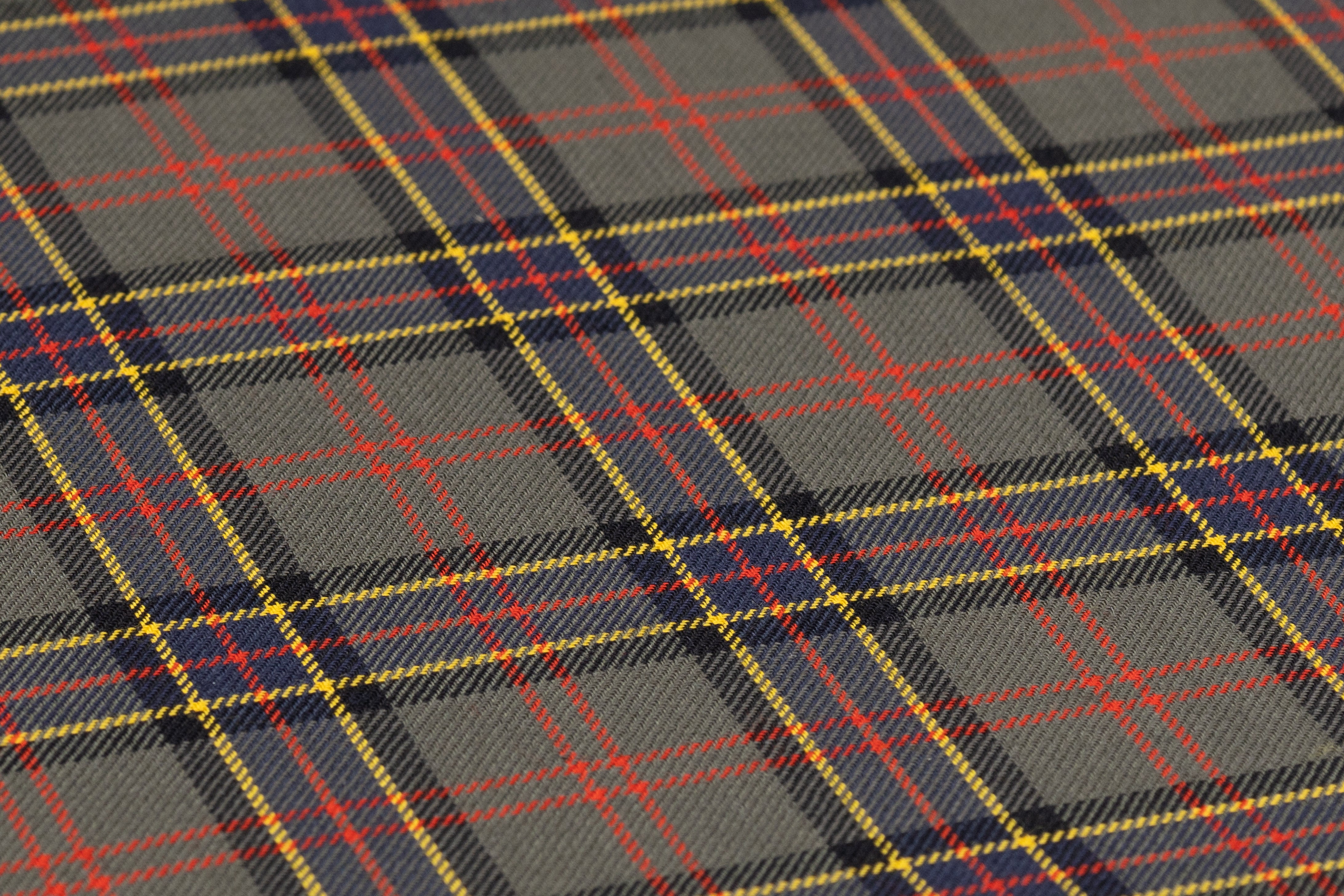 Checked Italian Wool Suiting - Green / Navy / Yellow / Red