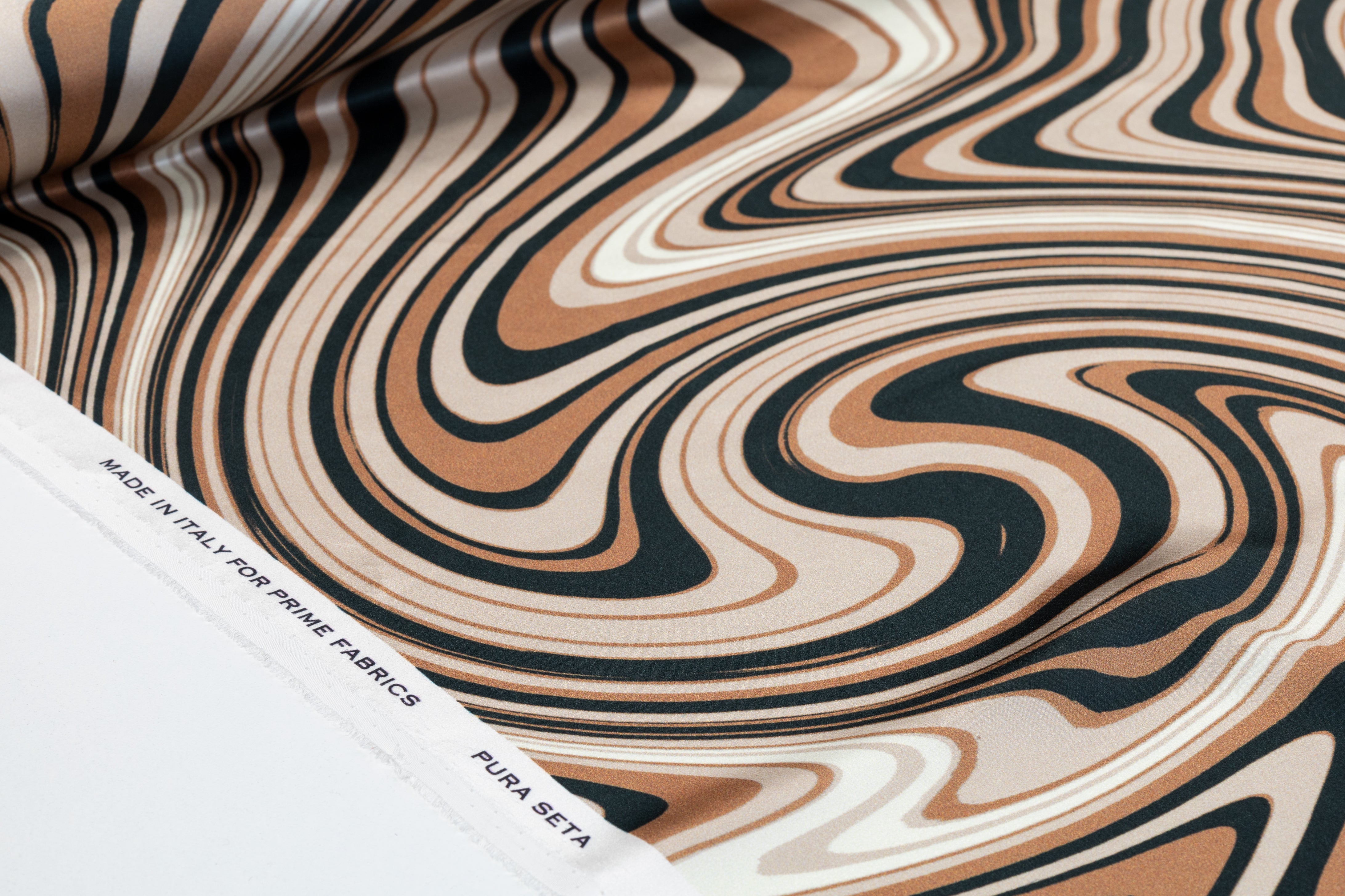 Wavy Italian Silk Charmeuse - Bronze