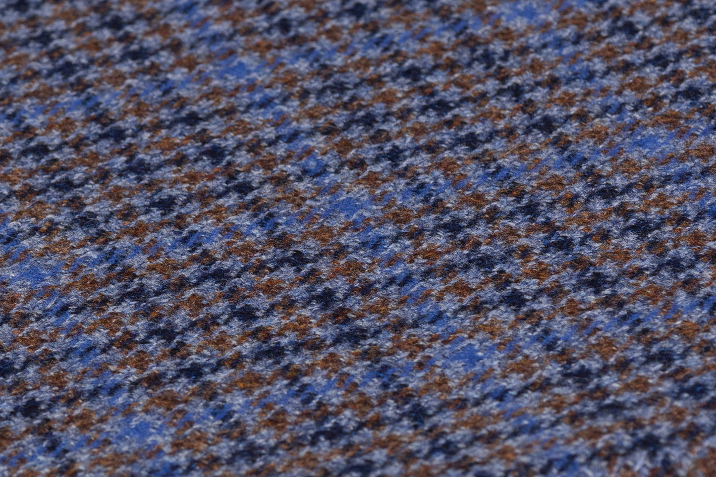 Checked Italian Wool - Blue / Brown