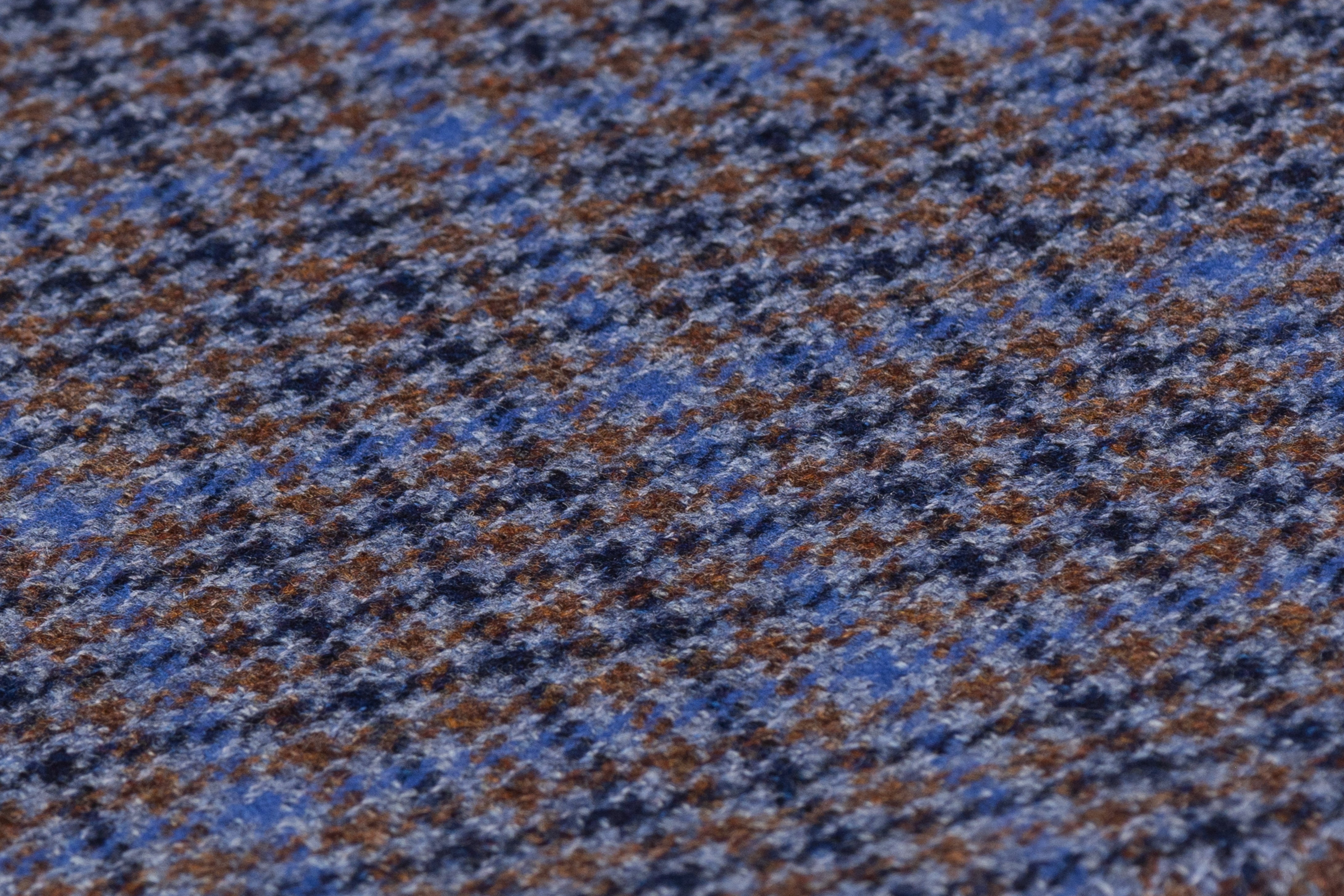 Checked Italian Wool - Blue / Brown