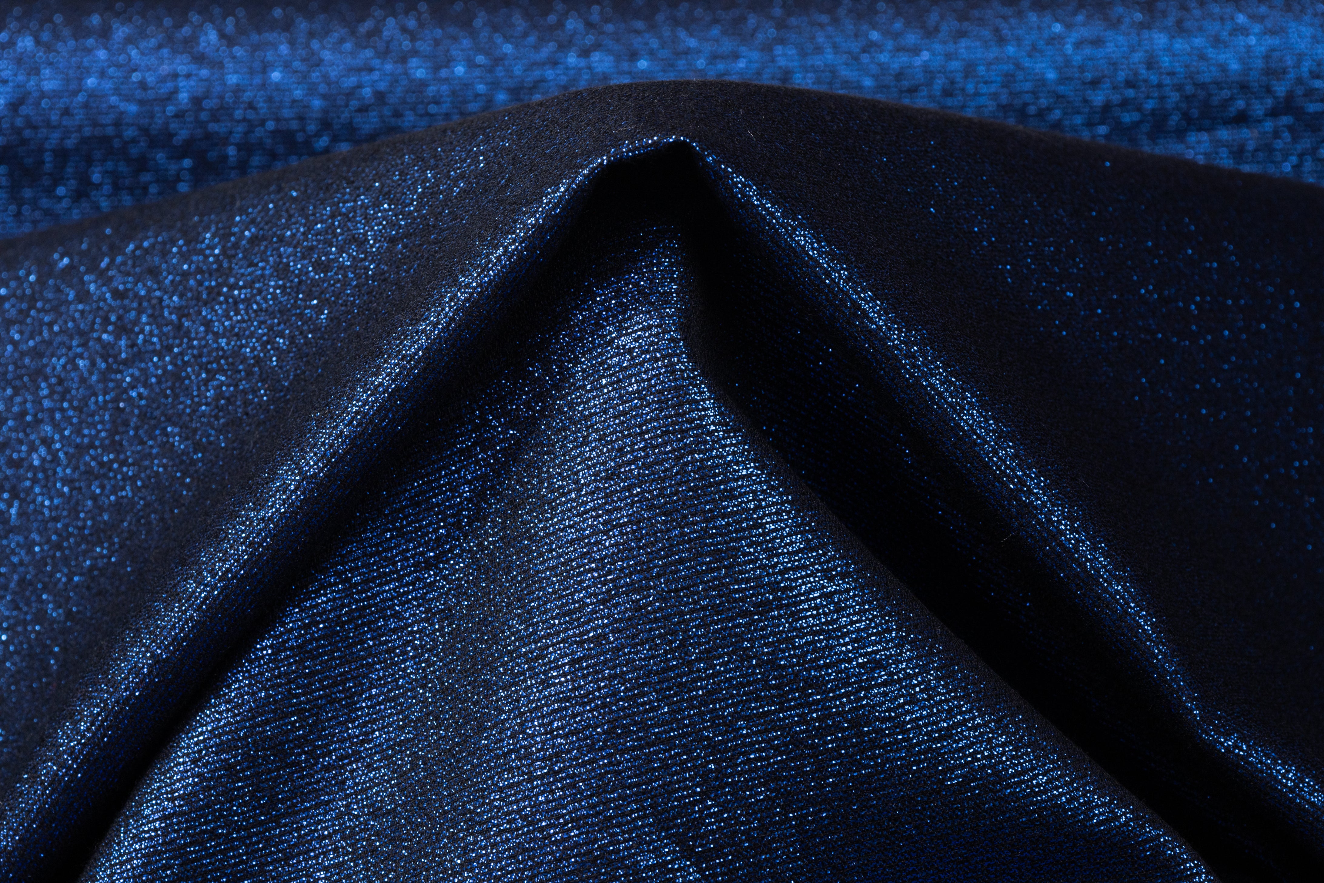 Iridescent Metallic Brocade - Navy