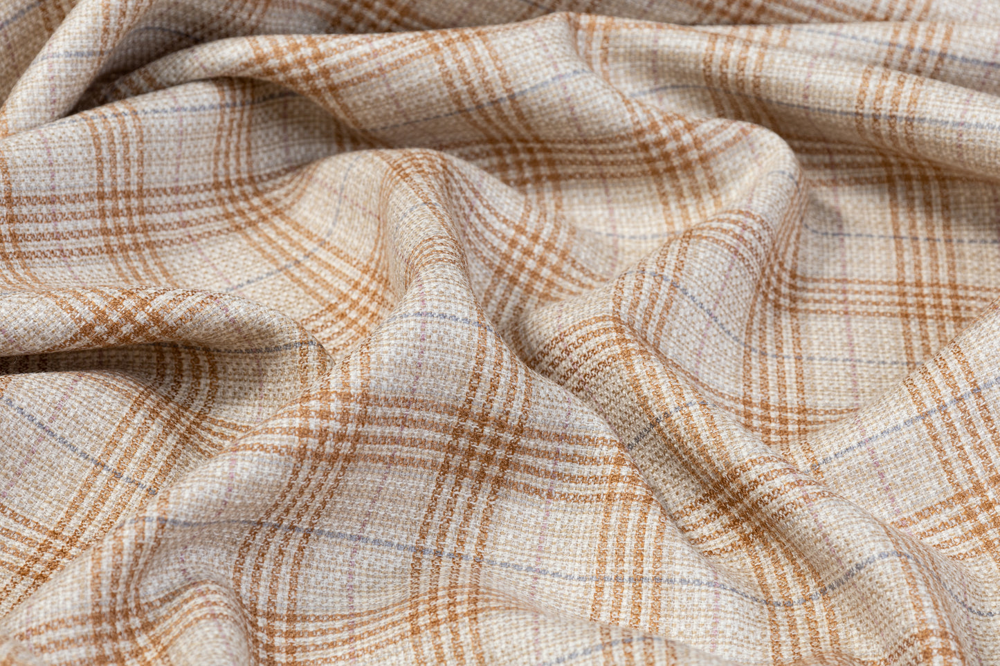Loro Piana - Plaid Italian Silk and Wool Suiting - Tan