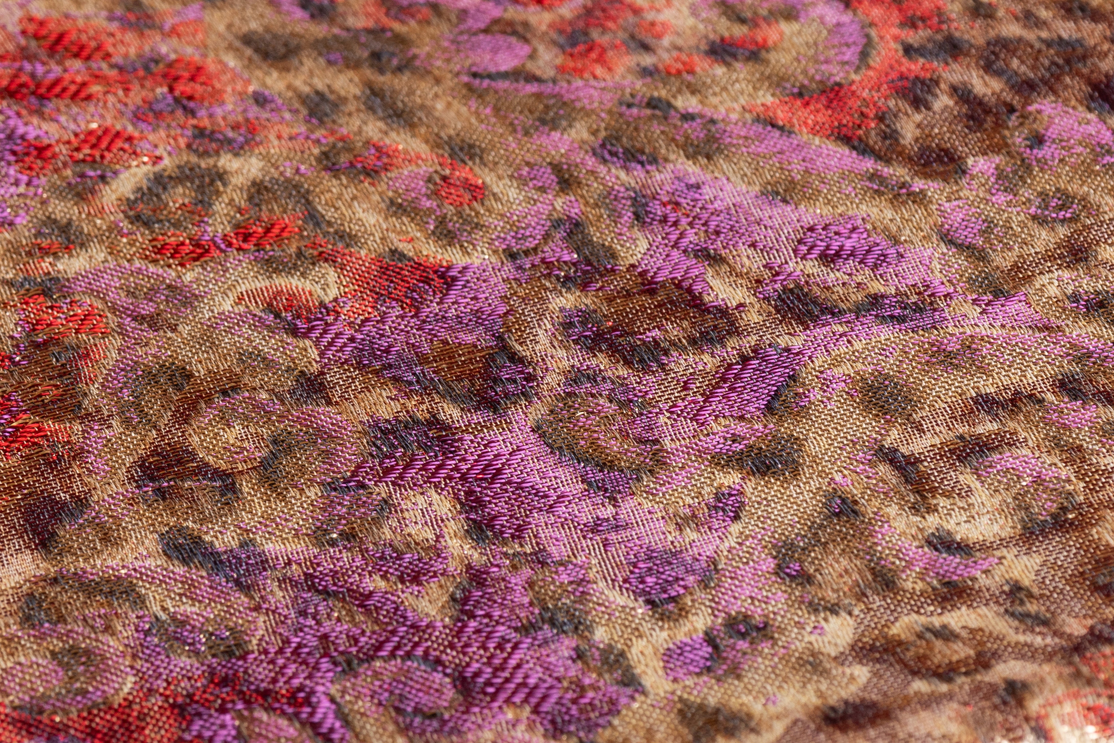 Iridescent Metallic Chiné Jacquard - Gold / Purple / Red