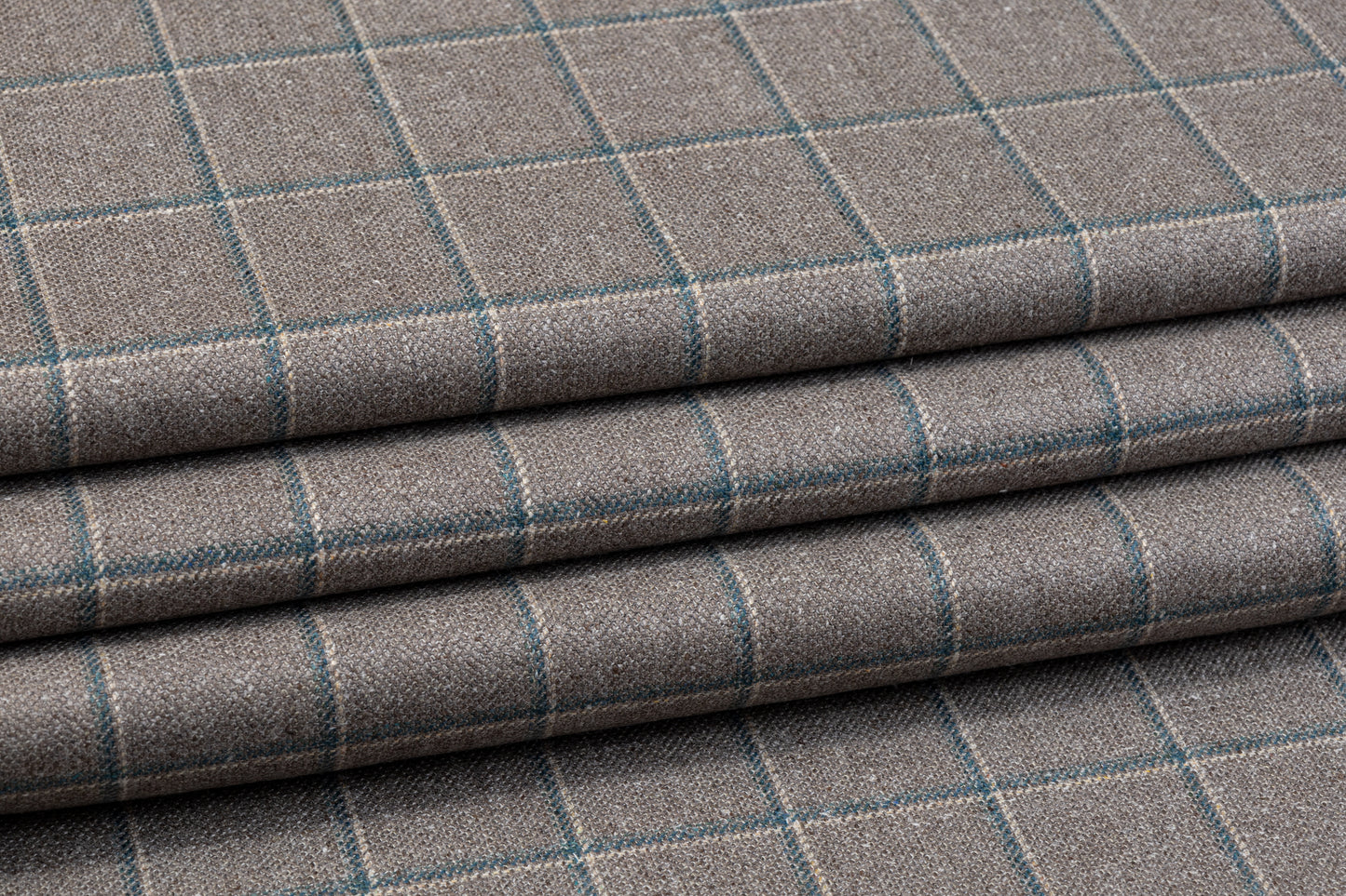 Loro Piana - Windowpane Italian Silk and Wool Suiting - Gray and Teal