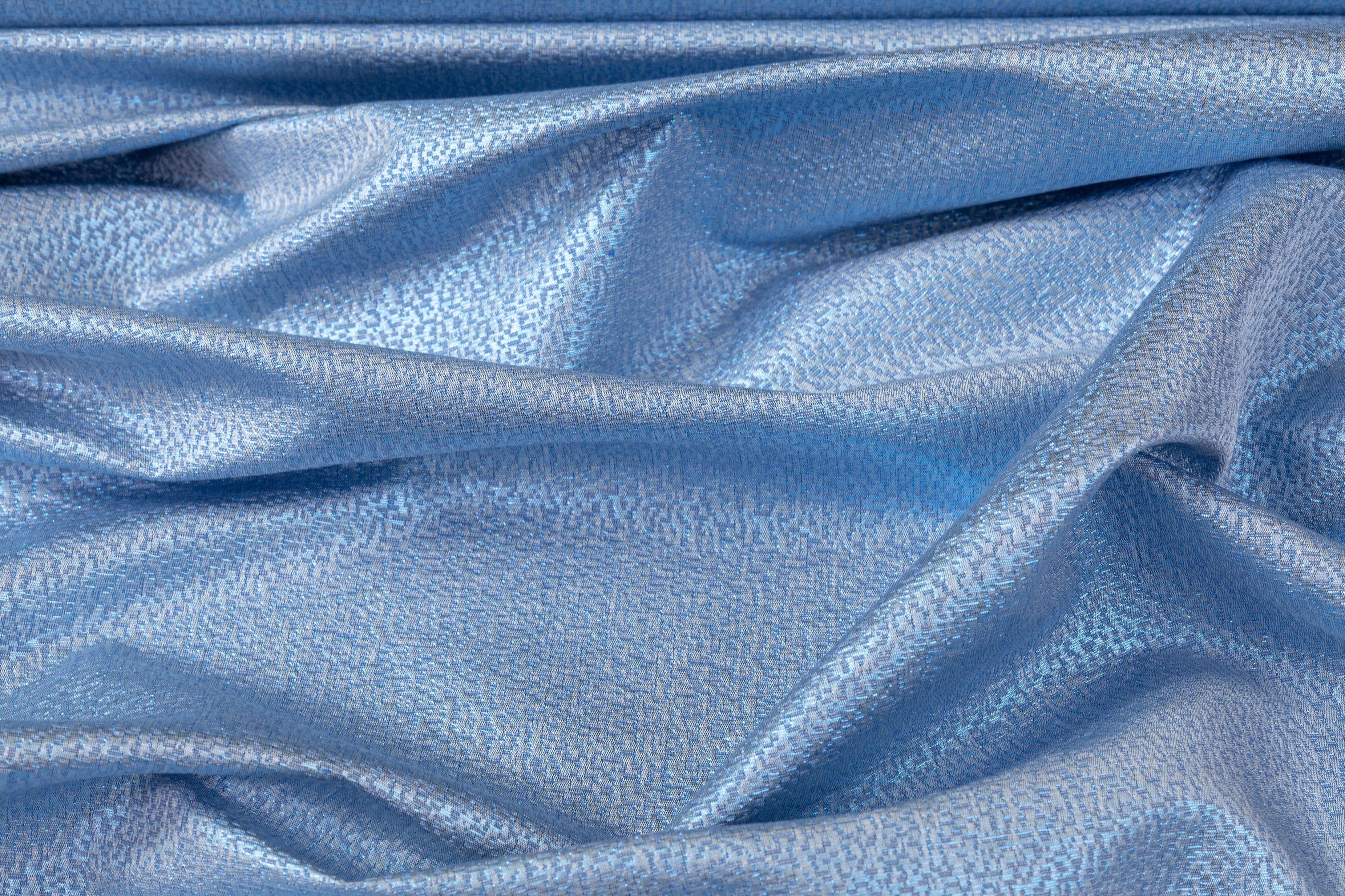 Metallic Brocade - Sky Blue