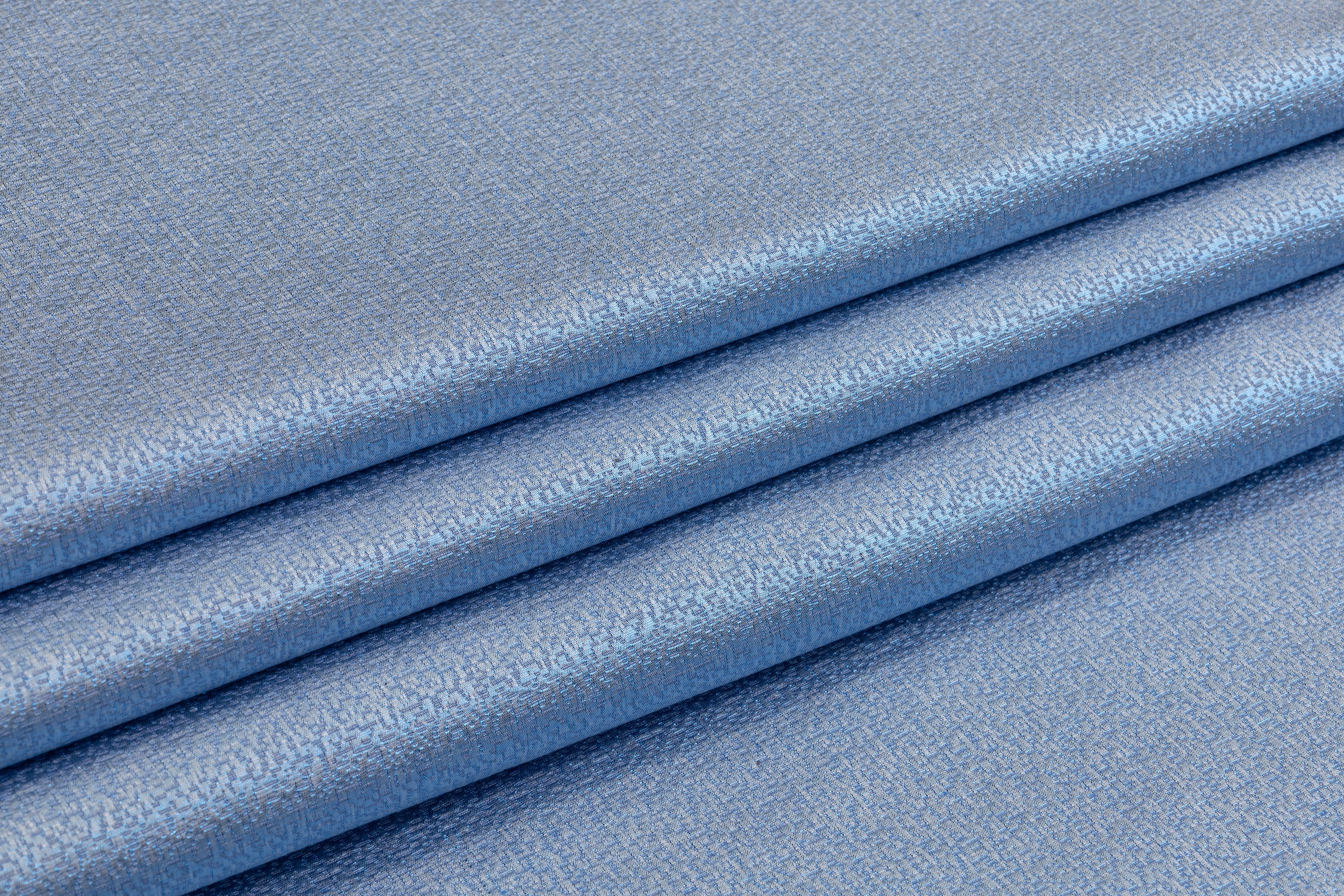 Metallic Brocade - Sky Blue