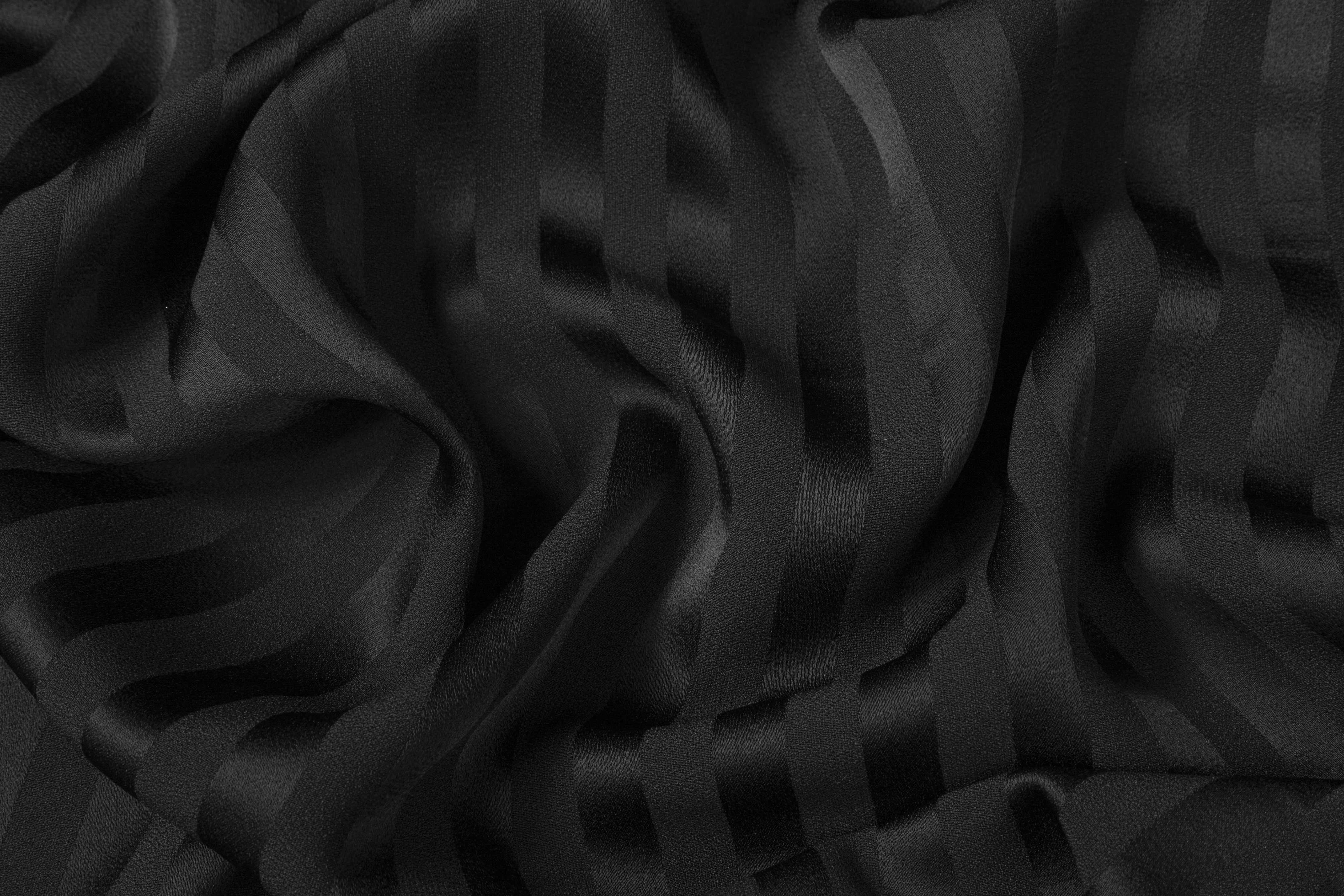 Striped Viscose Acetate Italian Jacquard - Black / Dark Navy