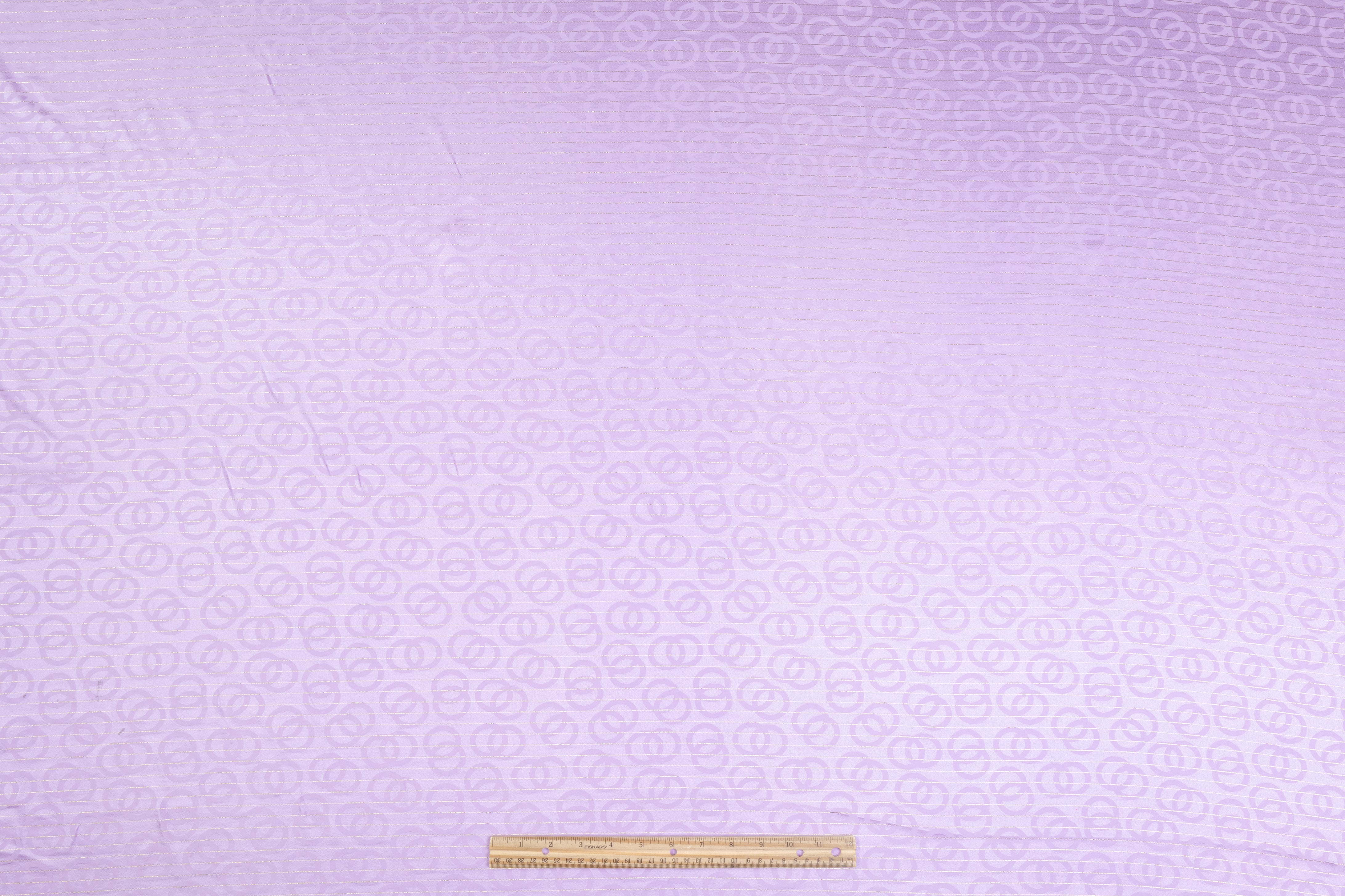 Geometric Italian Metallic Silk Jacquard - Lilac / Gold