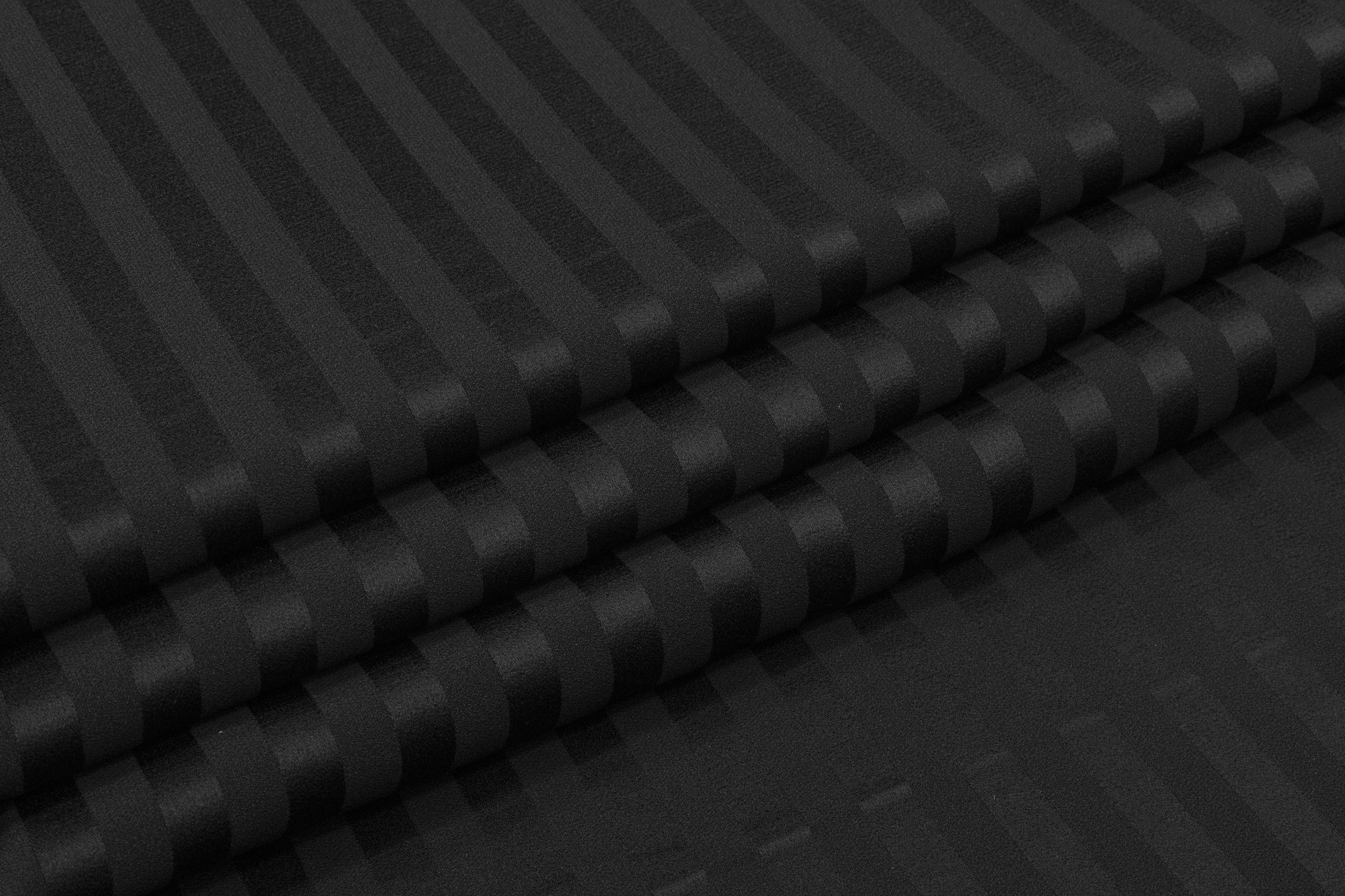 Striped Viscose Acetate Italian Jacquard - Black / Dark Navy