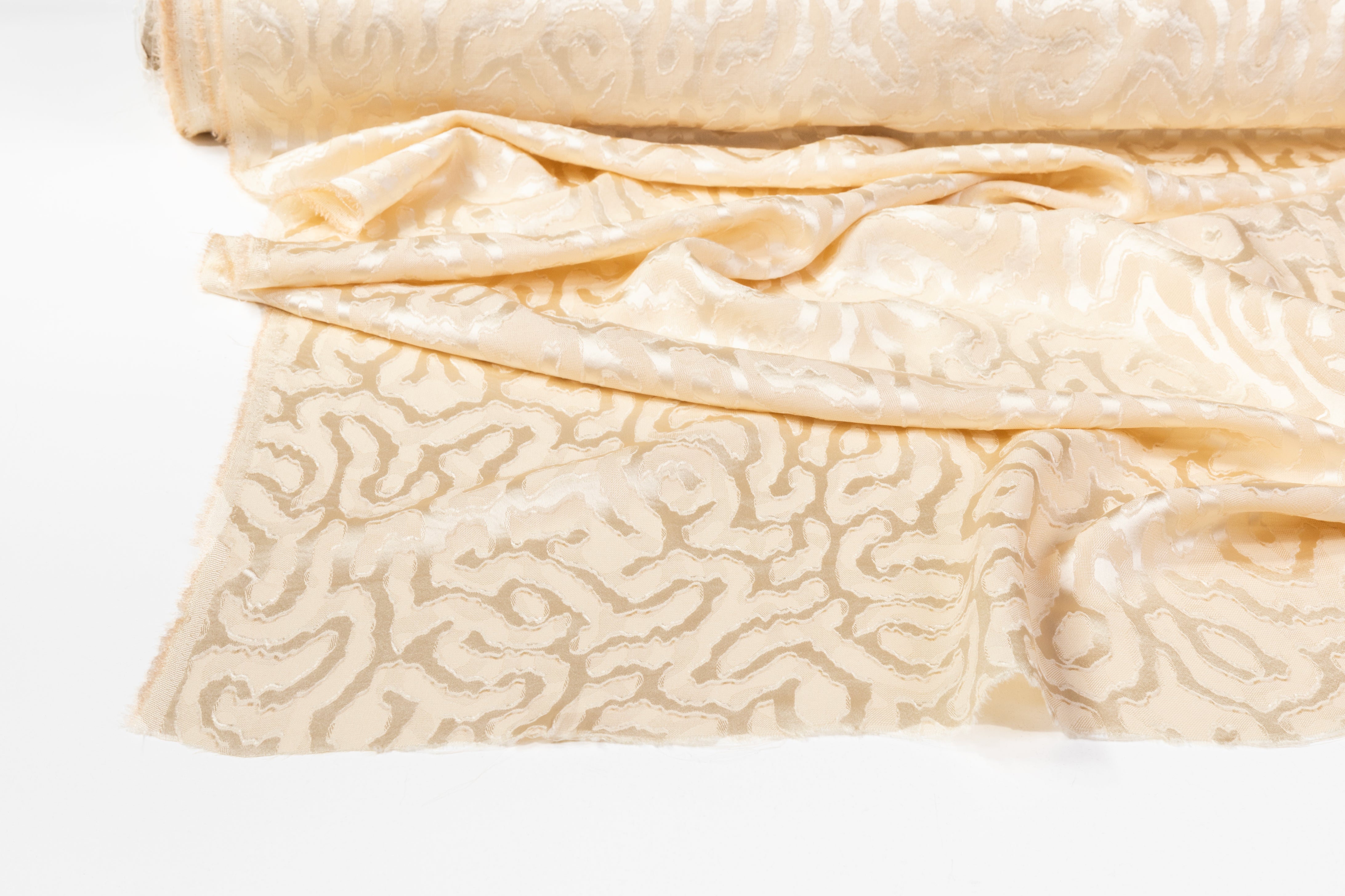 Italian Viscose Acetate Fil Coupé - Beige