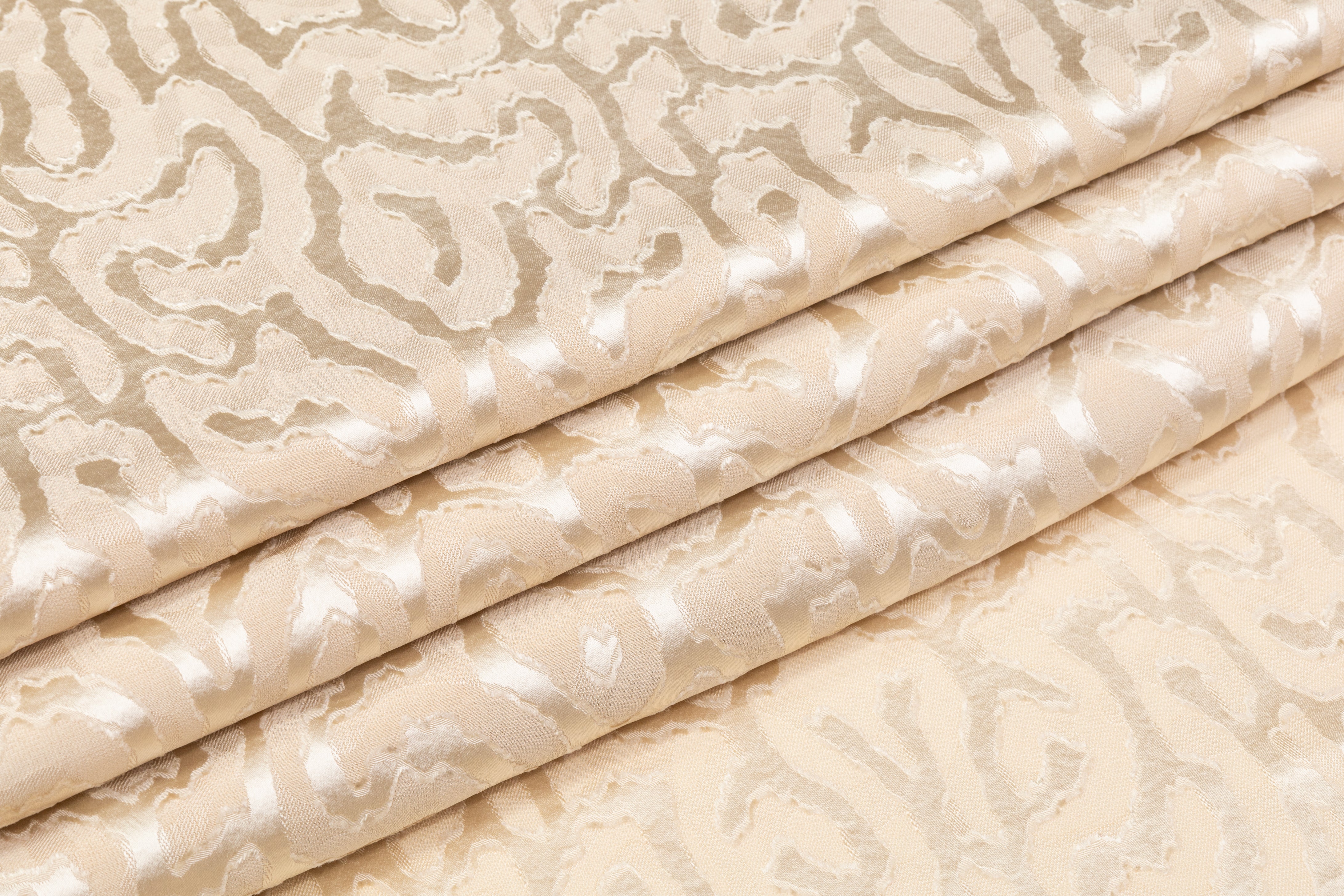 Italian Viscose Acetate Fil Coupé - Beige