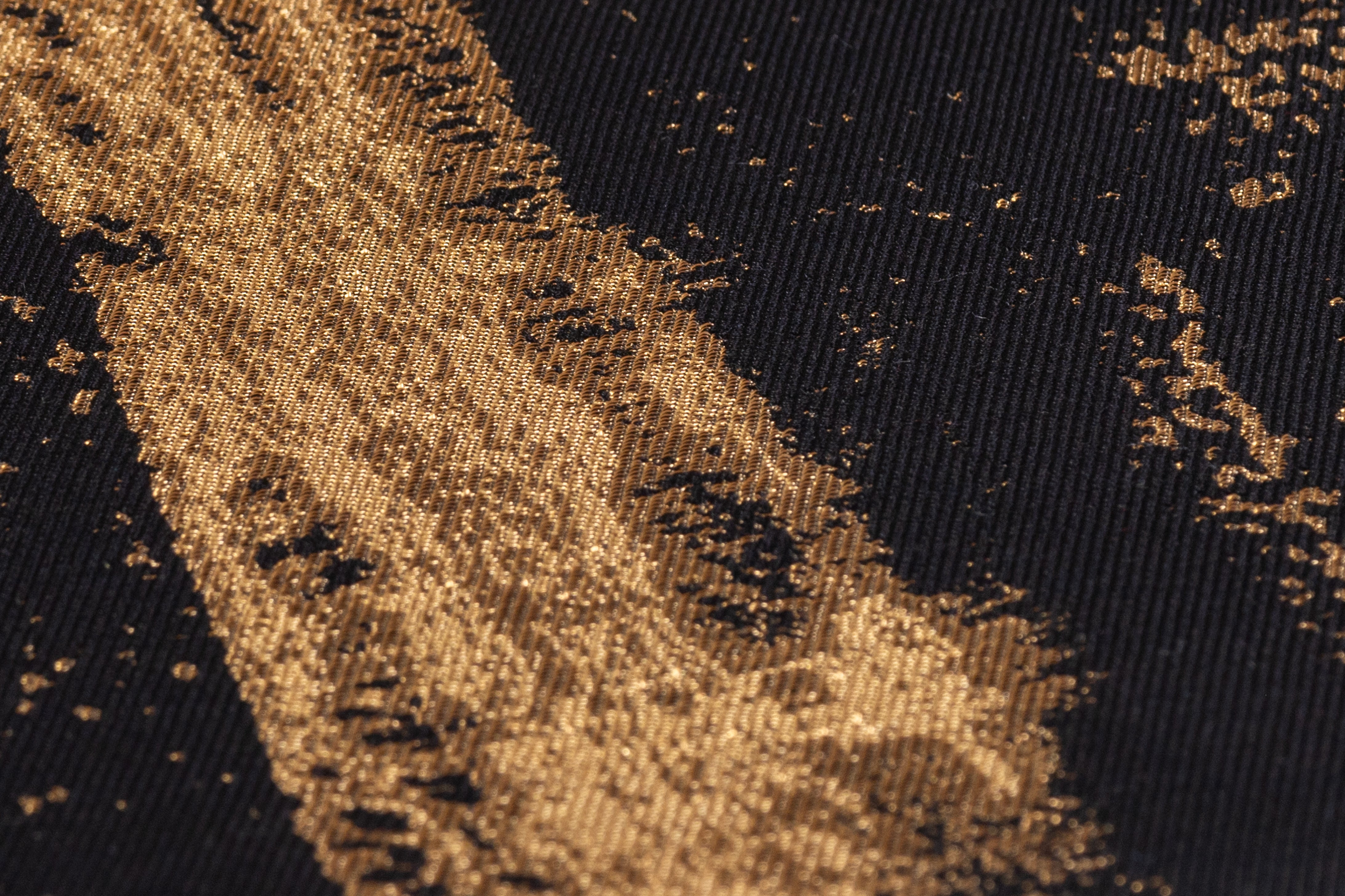 Abstract Metallic Italian Brocade - Black / Gold