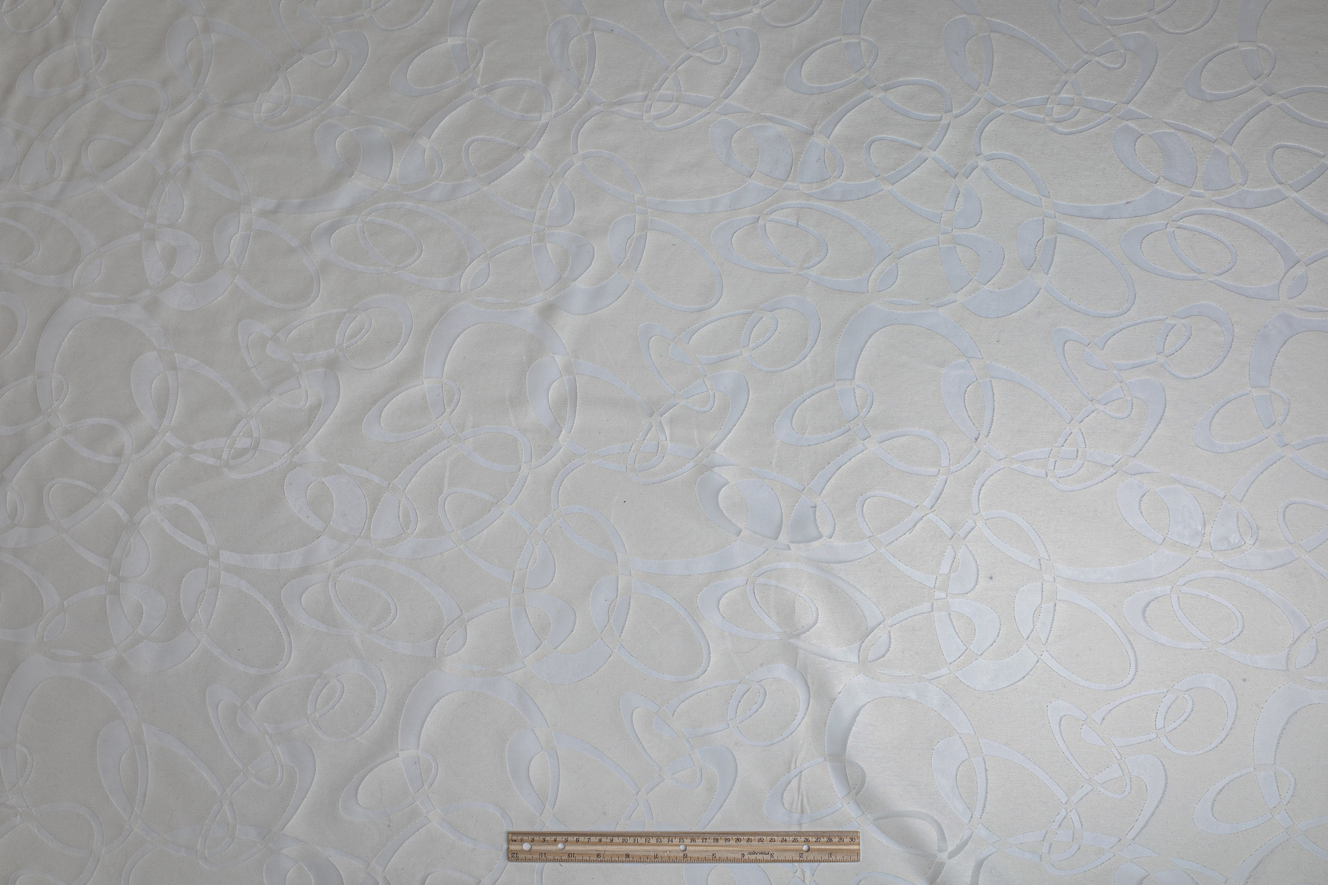 Abstract Italian Cotton Nylon Burnout - Ivory