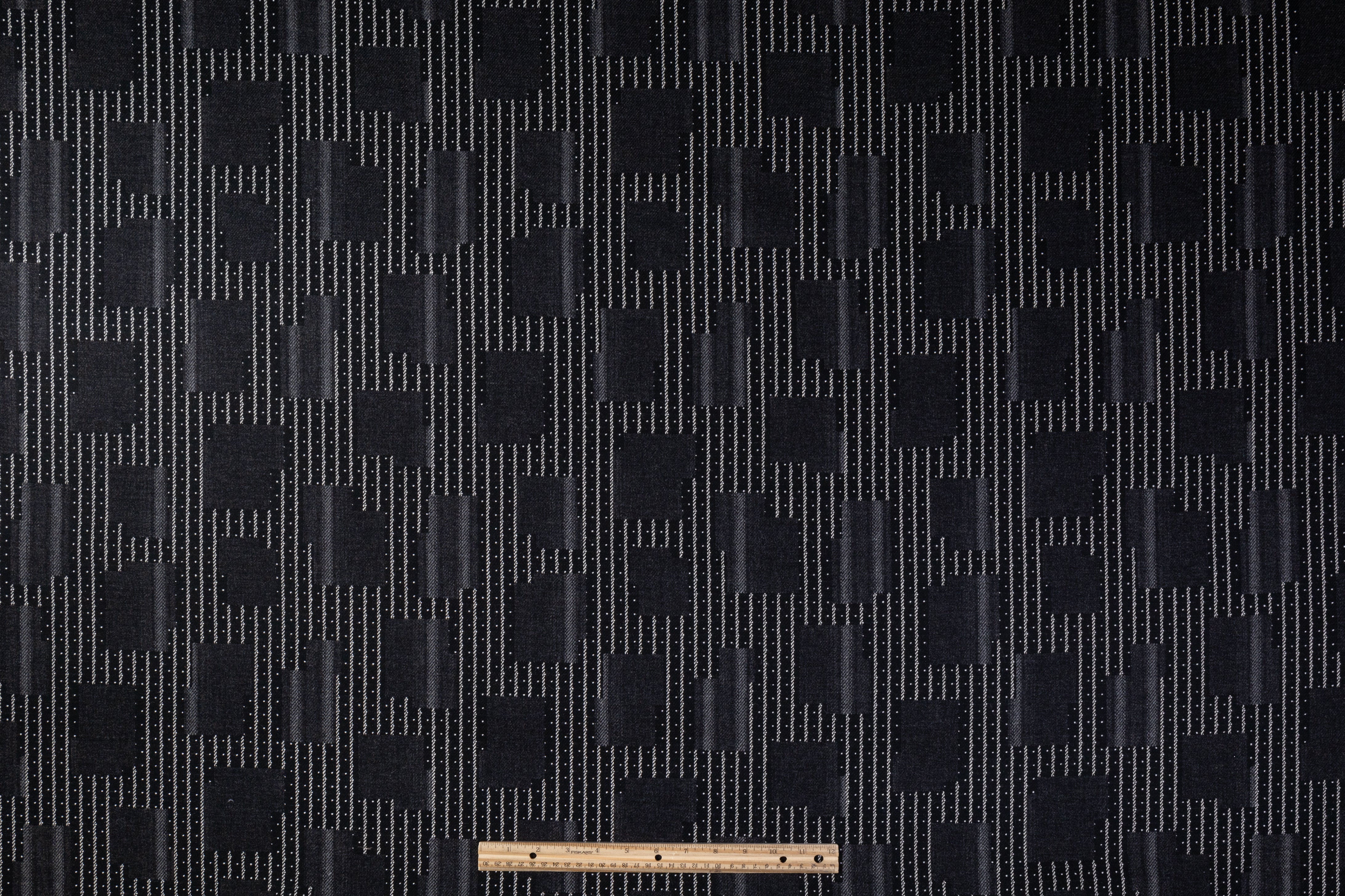 Italian Wool Cashmere Jacquard Coating - Gray / Black