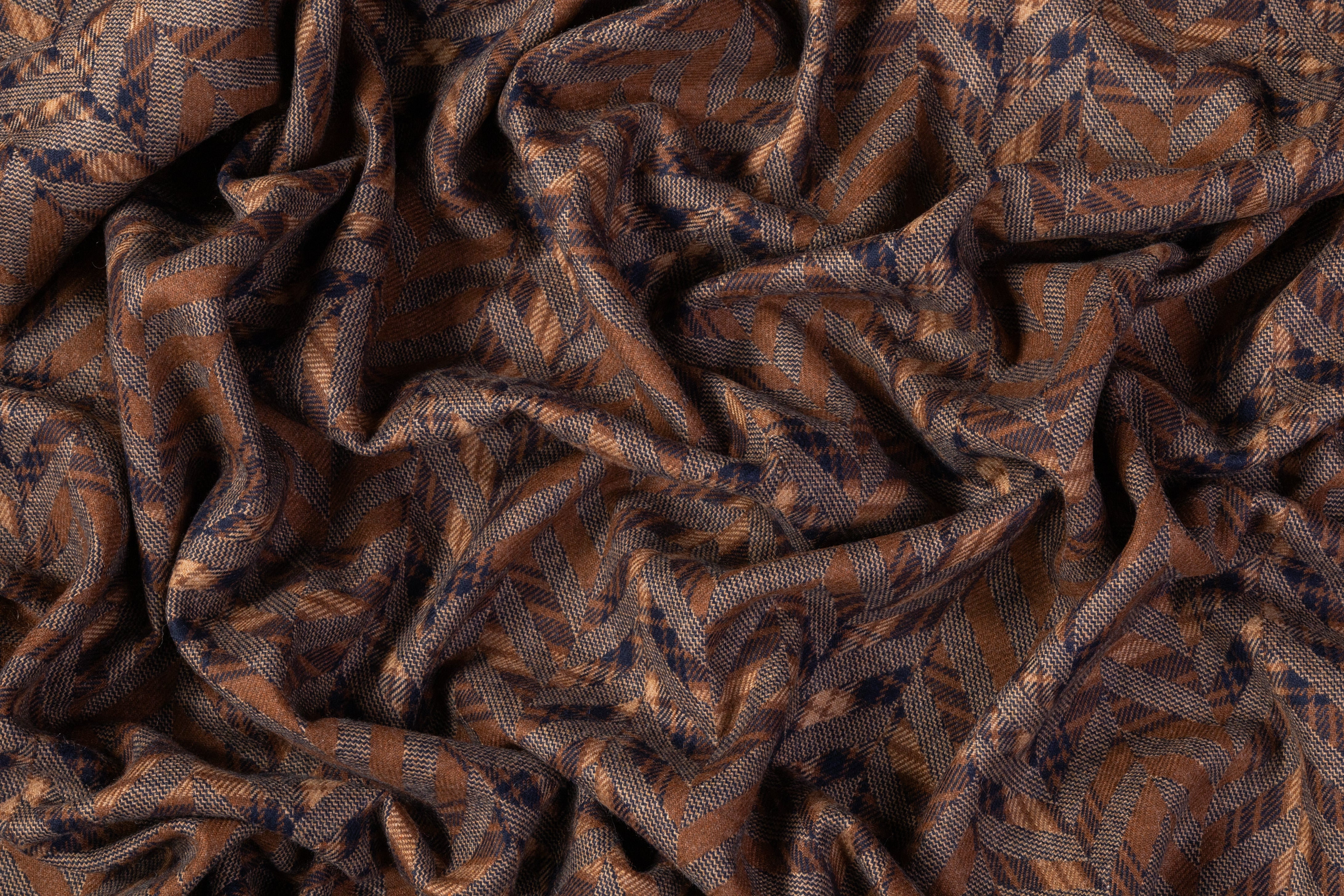 Armani - Italian Wool Coating - Brown / Navy