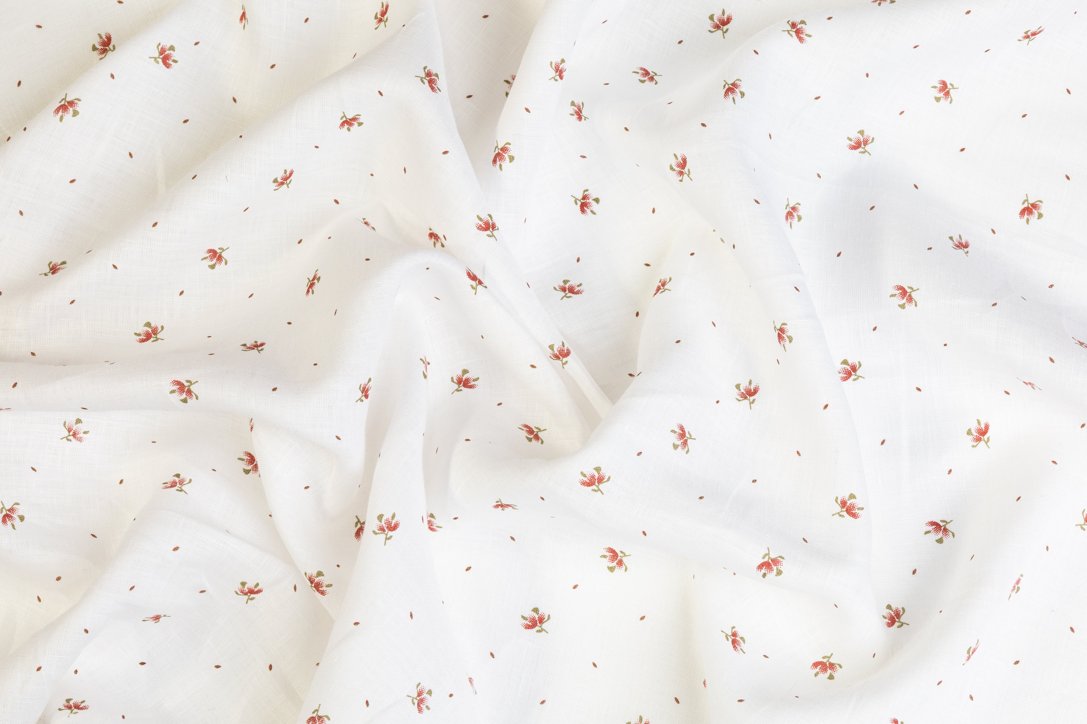 Ditsy Floral Linen - White